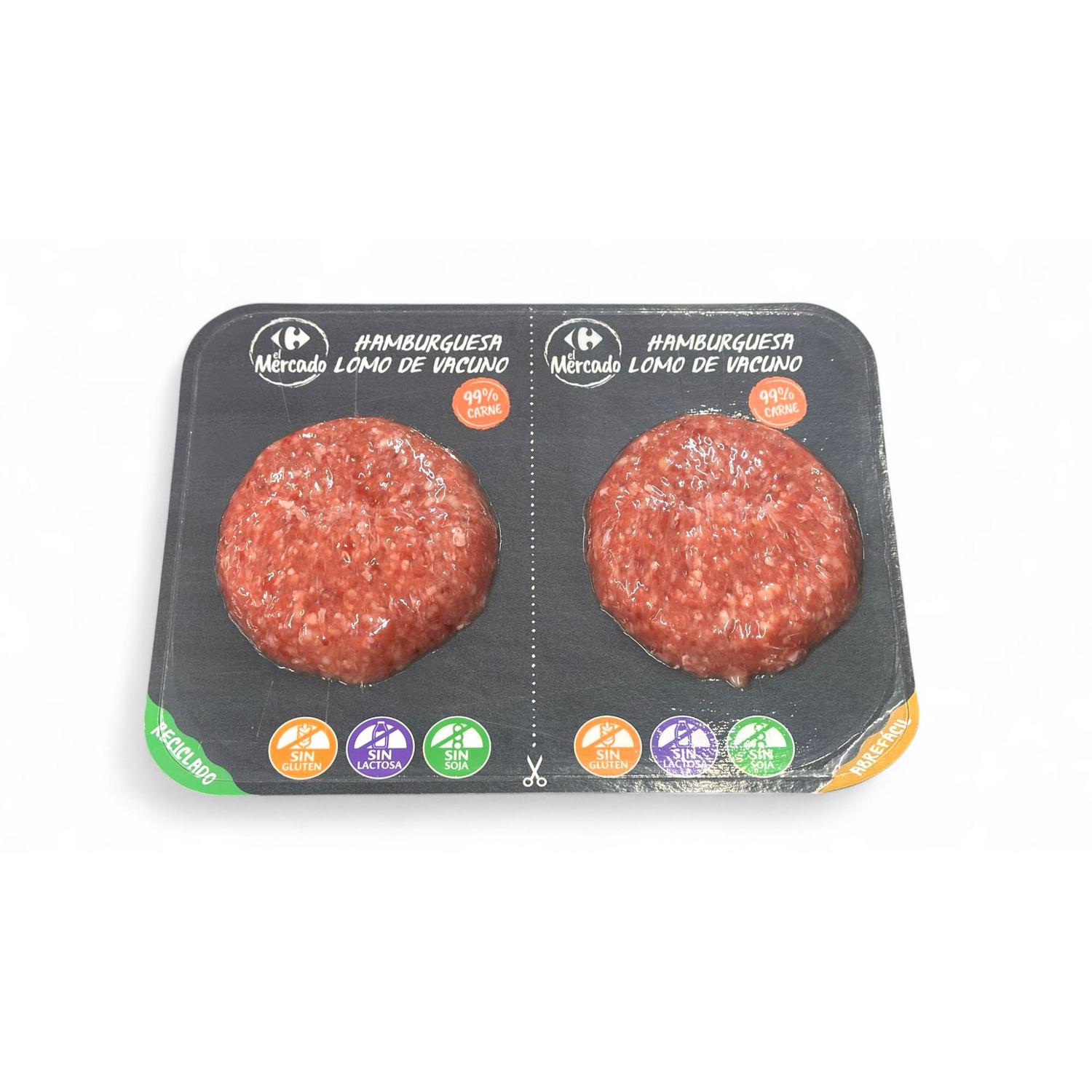 Hamburguesa de lomo vacuno El Mercado 240 g