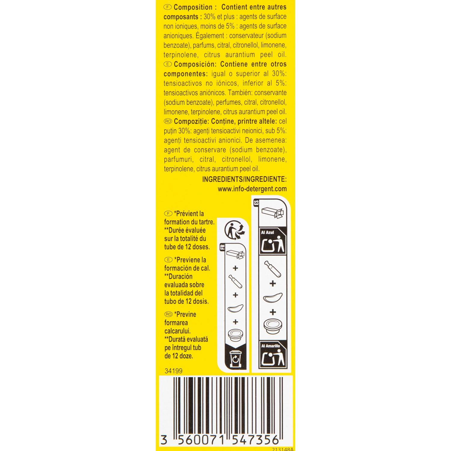 Disco gel WC recambio 3en1 limón Carrefour Expert 12 ud.