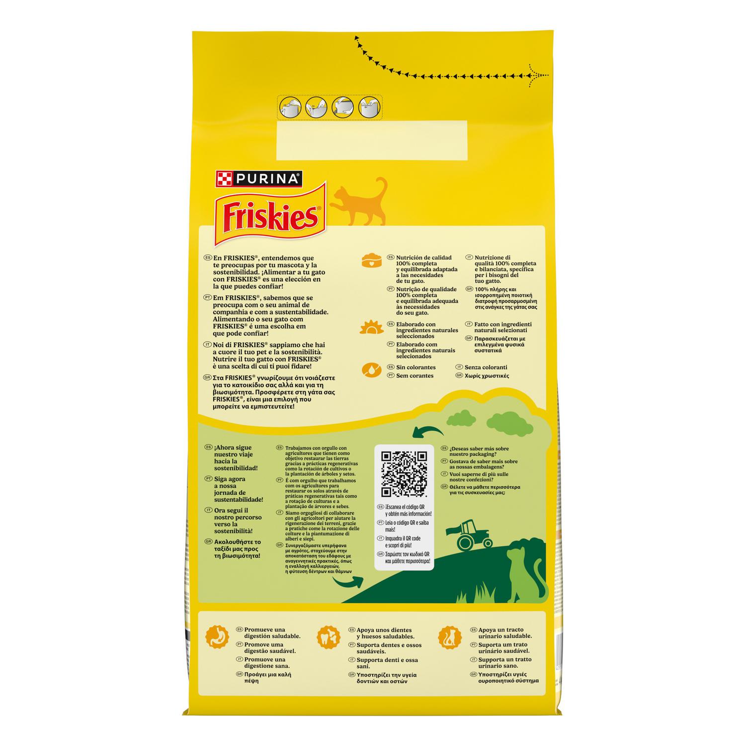 Pienso de salmón y verduras para gato adulto Purina Friskies 4 kg