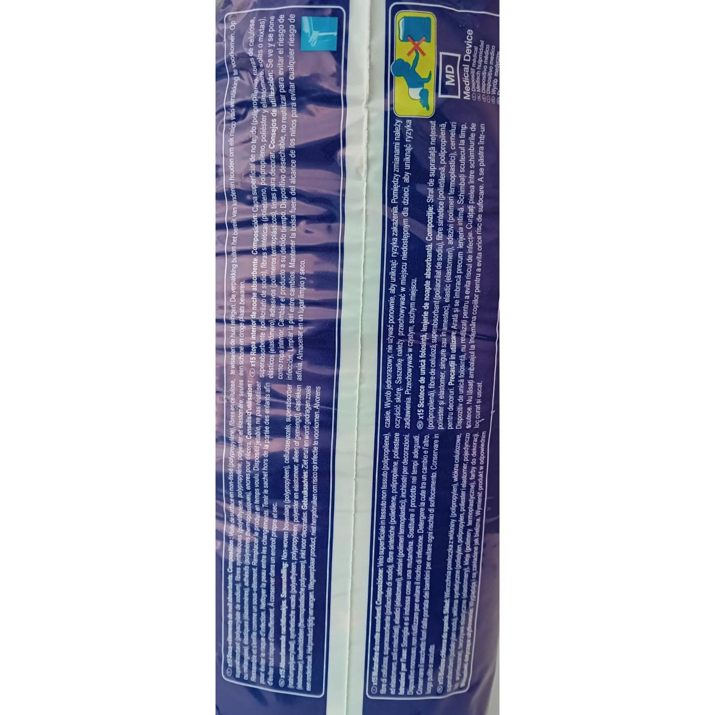 Ropa interior absorbente niño noche Carrefour Soft 4-7 años (17kg-30 kg.) 15 ud.