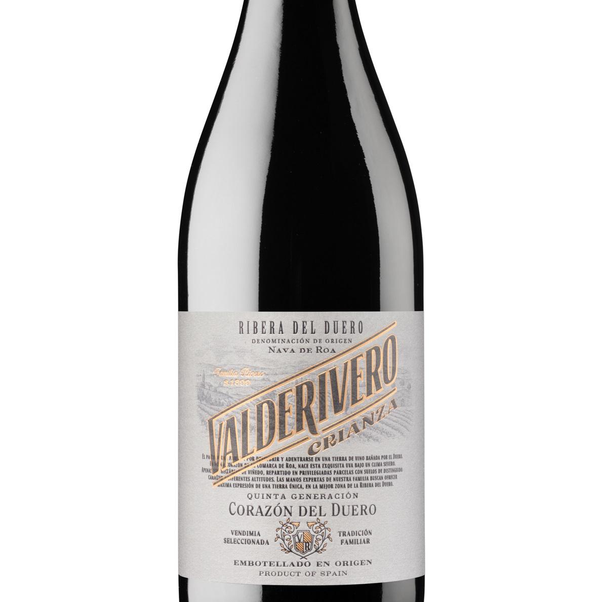 Vino tinto crianza tempranillo Valderivero D.O. Ribera del Duero 75 cl.