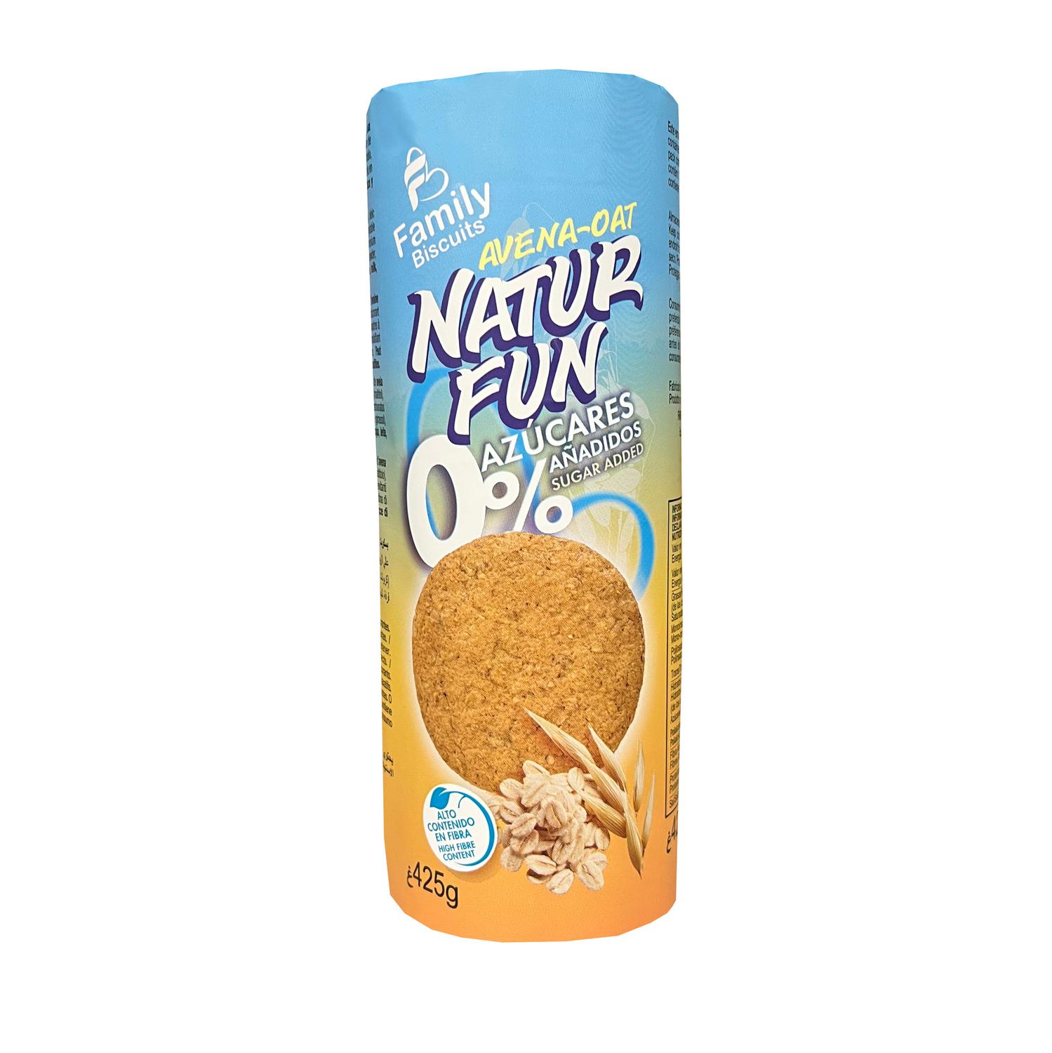 Galletas de avena Family Biscuits Natur Fan sin azúcar añadido 425 g.