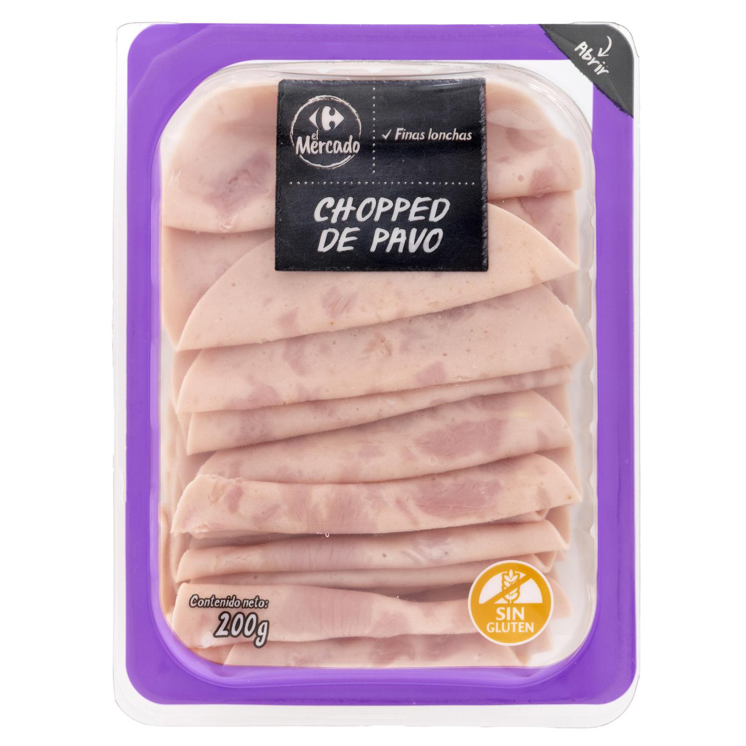 Chopped de Pavo en finas lonchas Carrefour El Mercado sin gluten 200 g