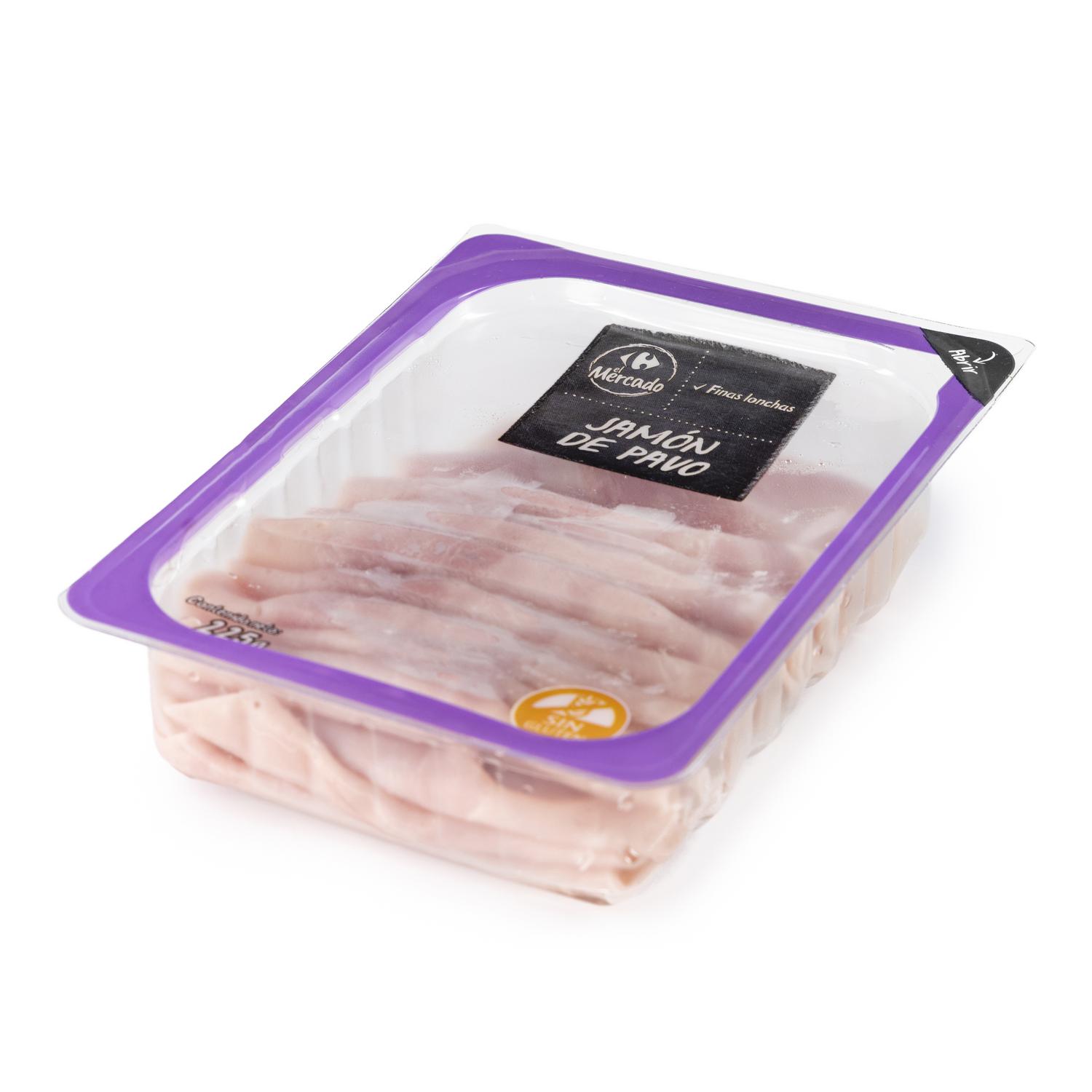 Jamón de pavo cocido en finas lonchas Carrefour El Mercado sin gluten 225 g