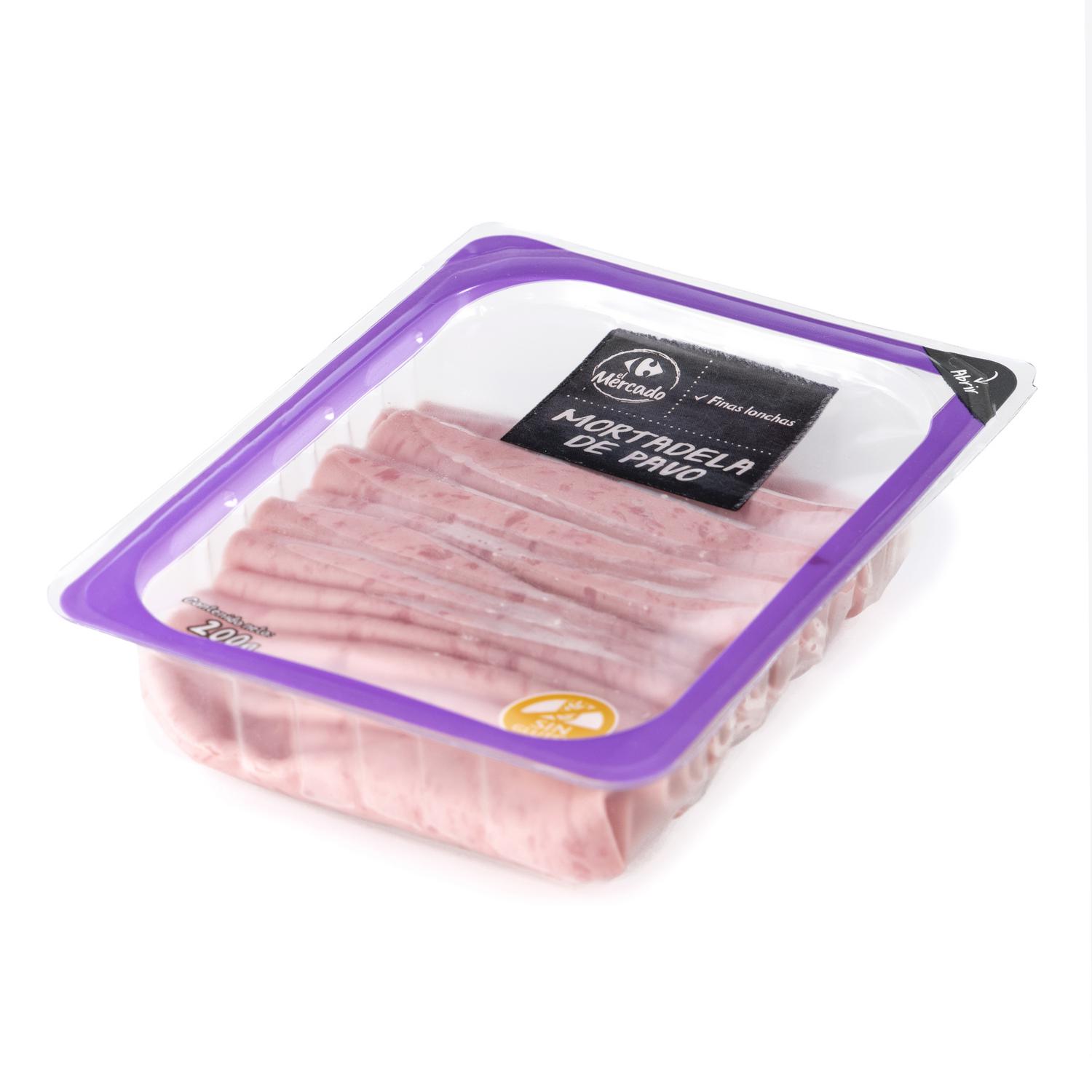 Mortadela de pavo en finas lonchas Carrefour El Mercado sin gluten 200 g