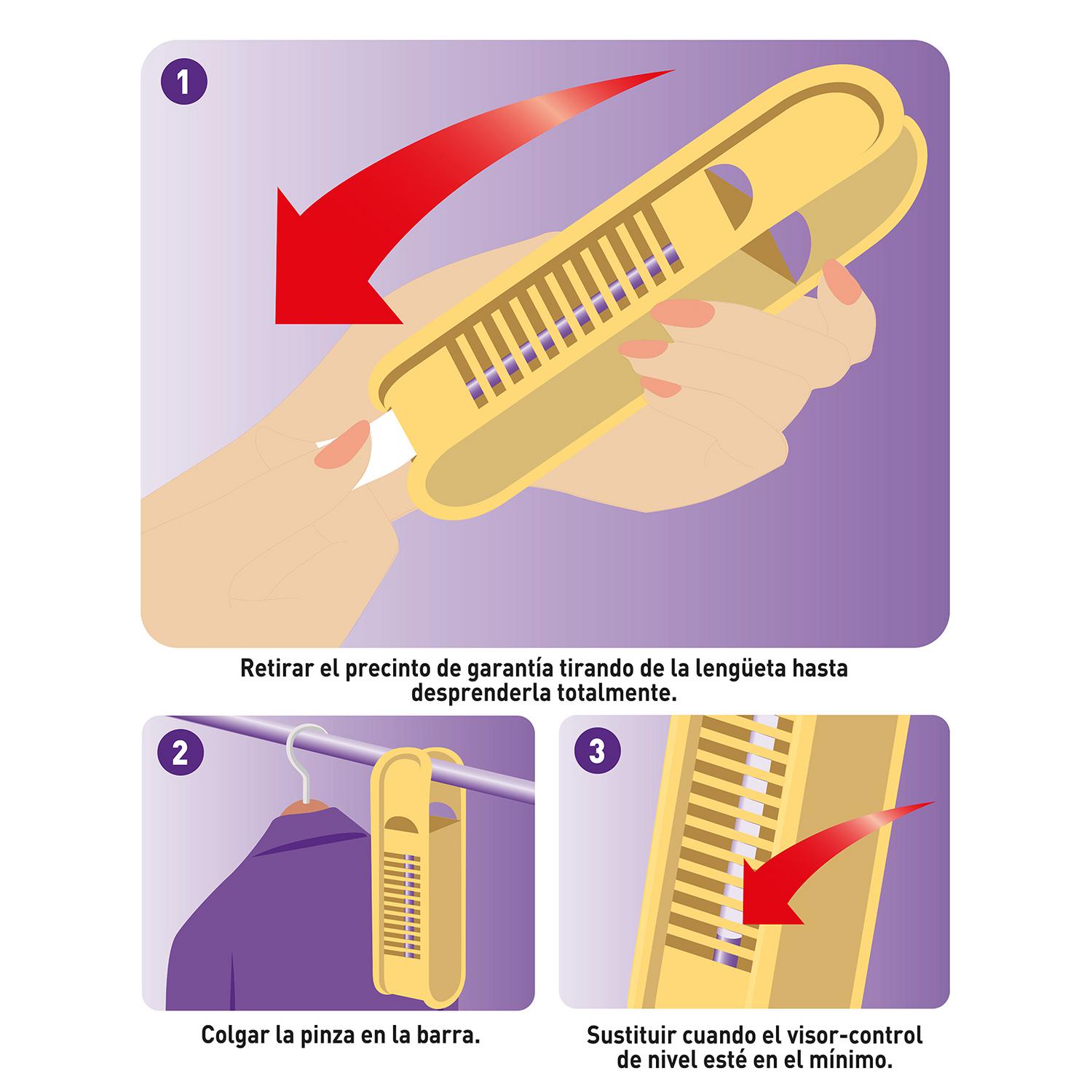 Pinza antipolillas para armarios aroma lavanda fresca Orion Protección Total 2 ud.
