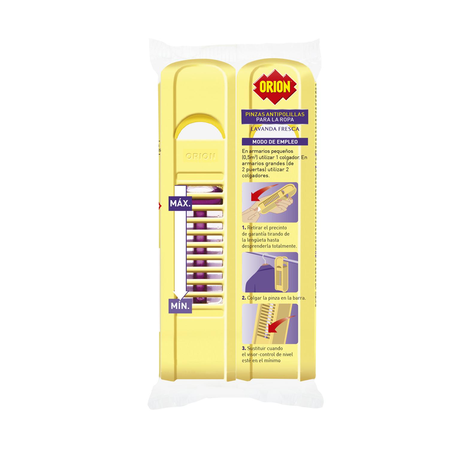 Pinza antipolillas para armarios aroma lavanda fresca Orion Protección Total 2 ud.