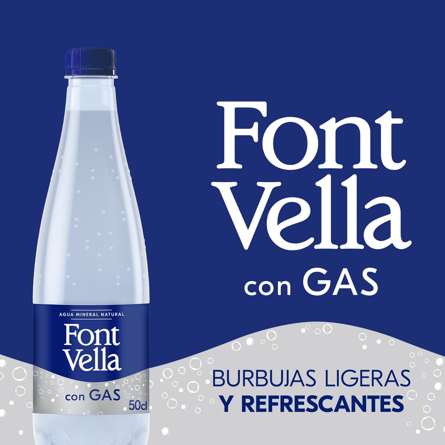 Agua mineral con gas Font Vella  50 cl.