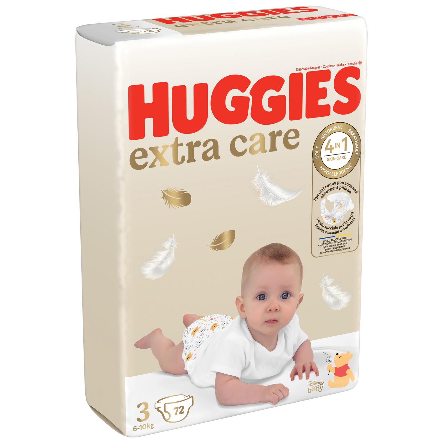 Pañales extra care Huggies T3 (6-10 kg) 72 ud.