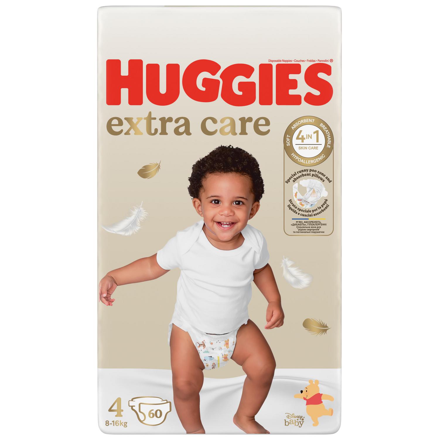 Pañales extra care Huggies T4 (8-16 kg) 60 ud.