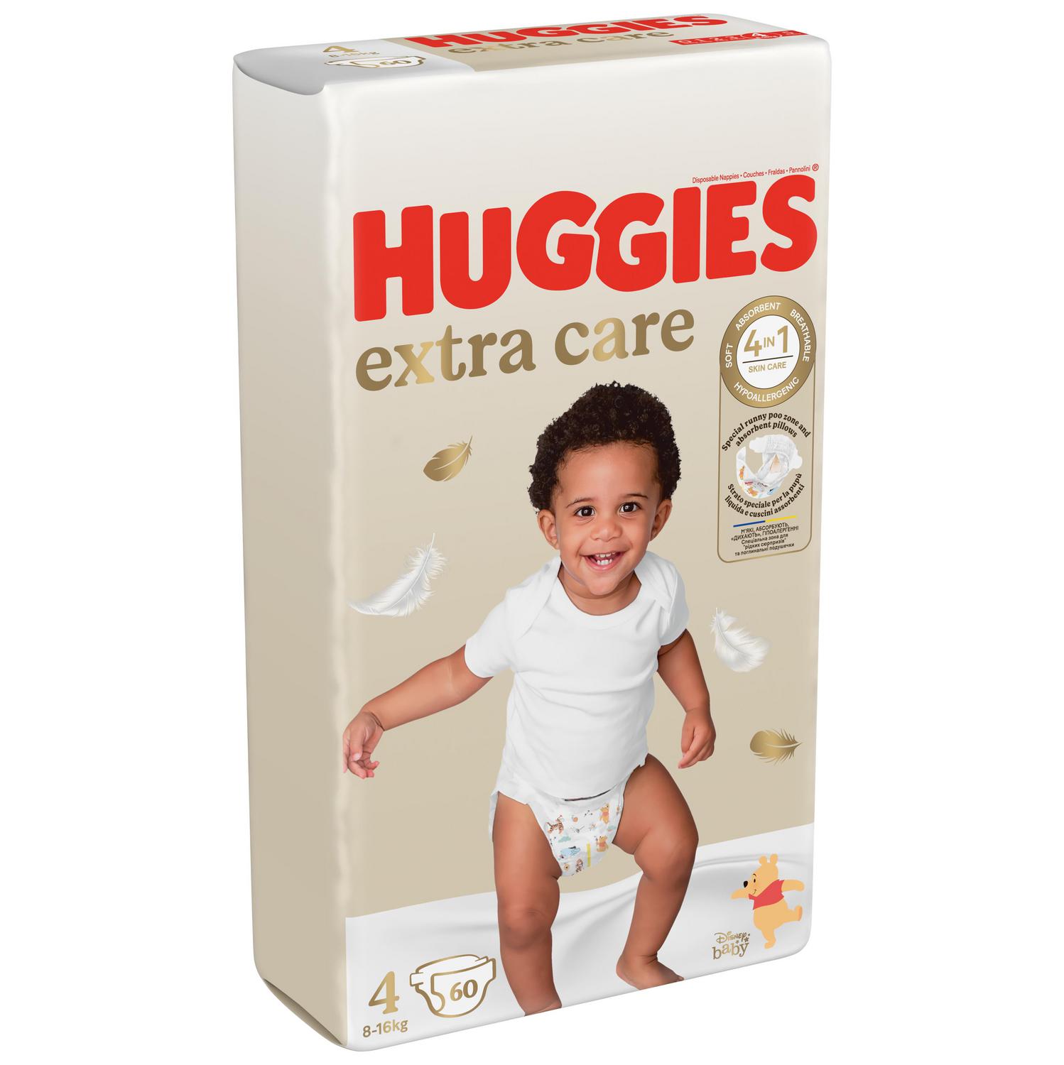 Pañales extra care Huggies T4 (8-16 kg) 60 ud.