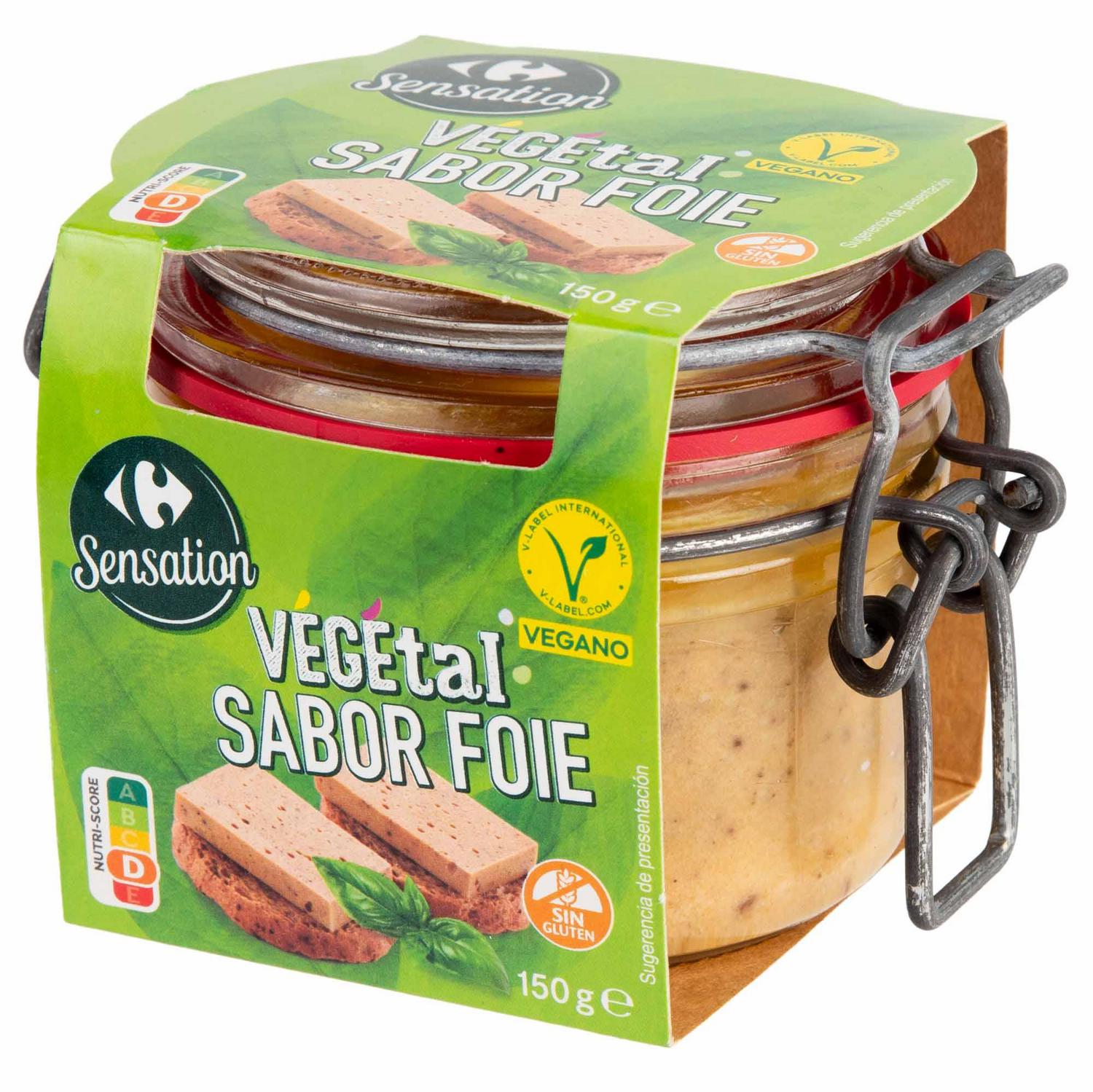 Paté vegetal sabot foie Sensation Carrefour sin gluten 150 g.