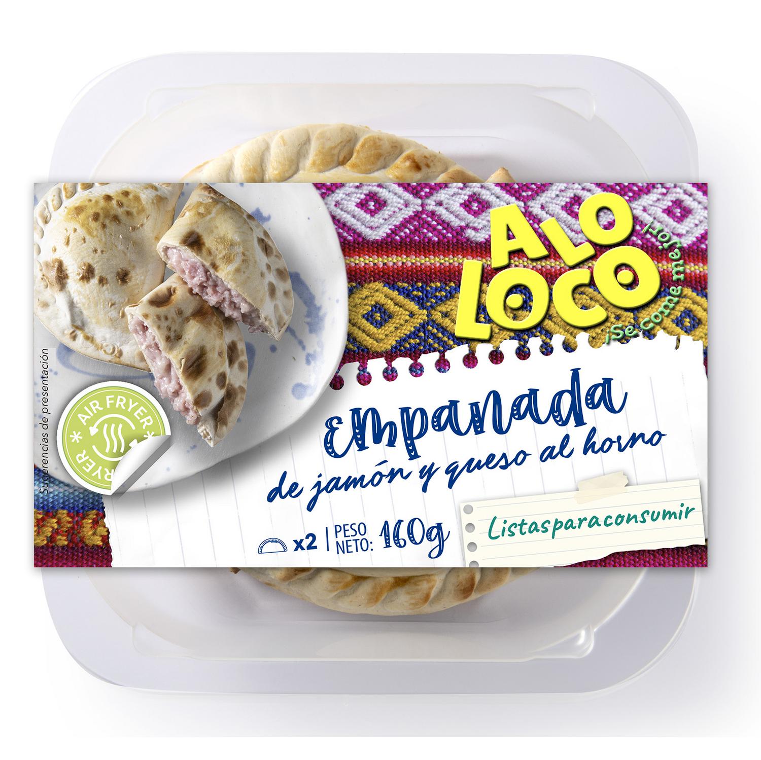Empanadas de jamón y queso al horno Aloloco 160 g.