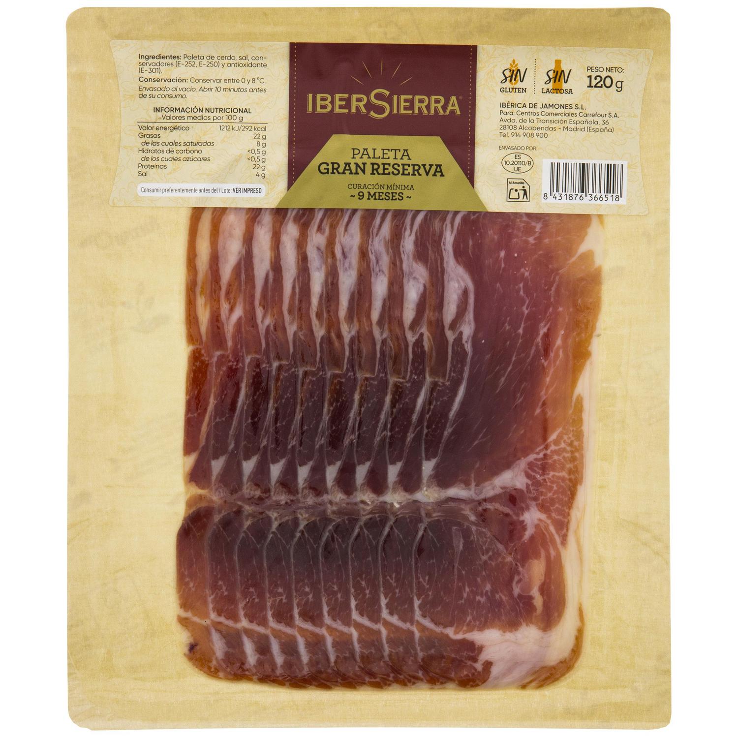 Paleta gran reserva IberSierra sin gluten y sin lactosa 120 g.