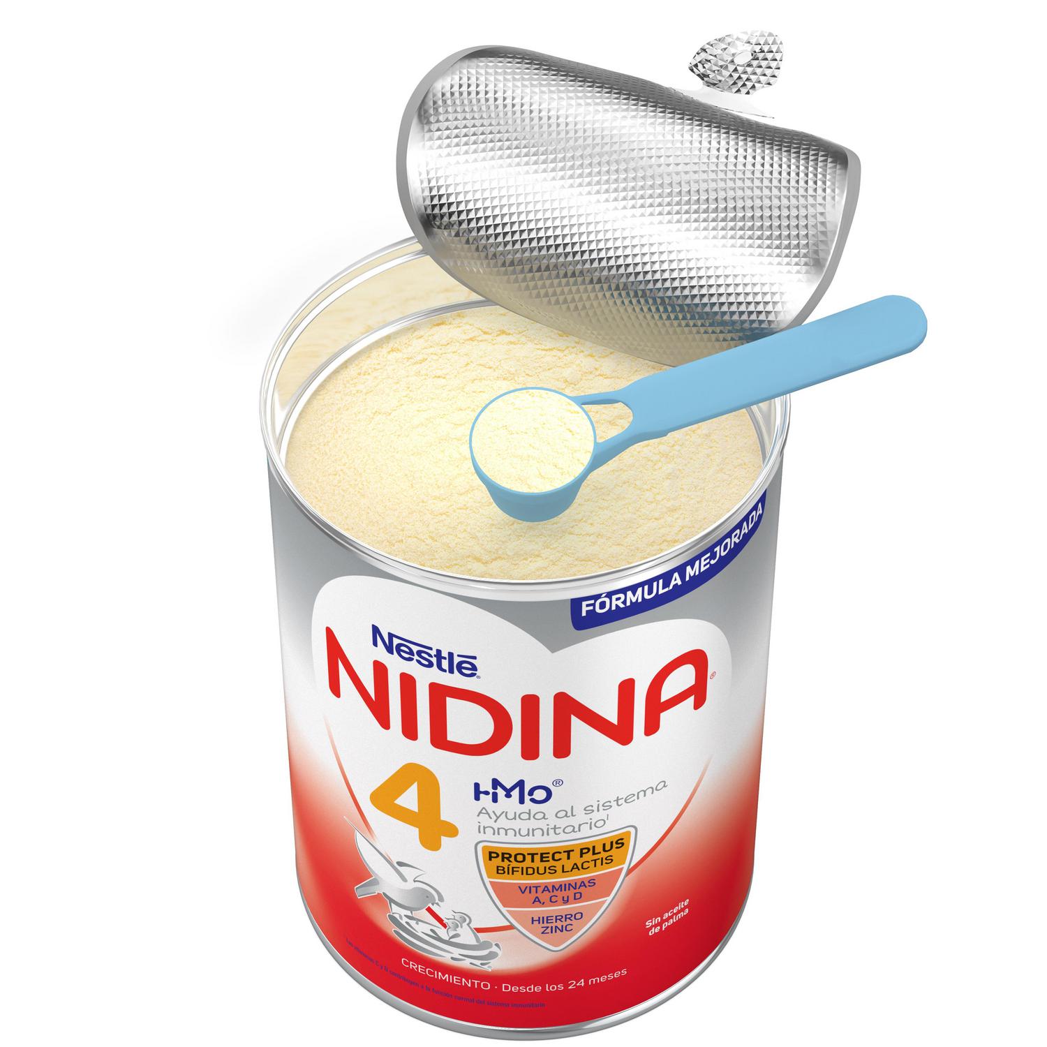 Preparado lácteo infantil de crecimiento desde 24 meses en polvo Nestlé Nidina 4 lata 800 g.