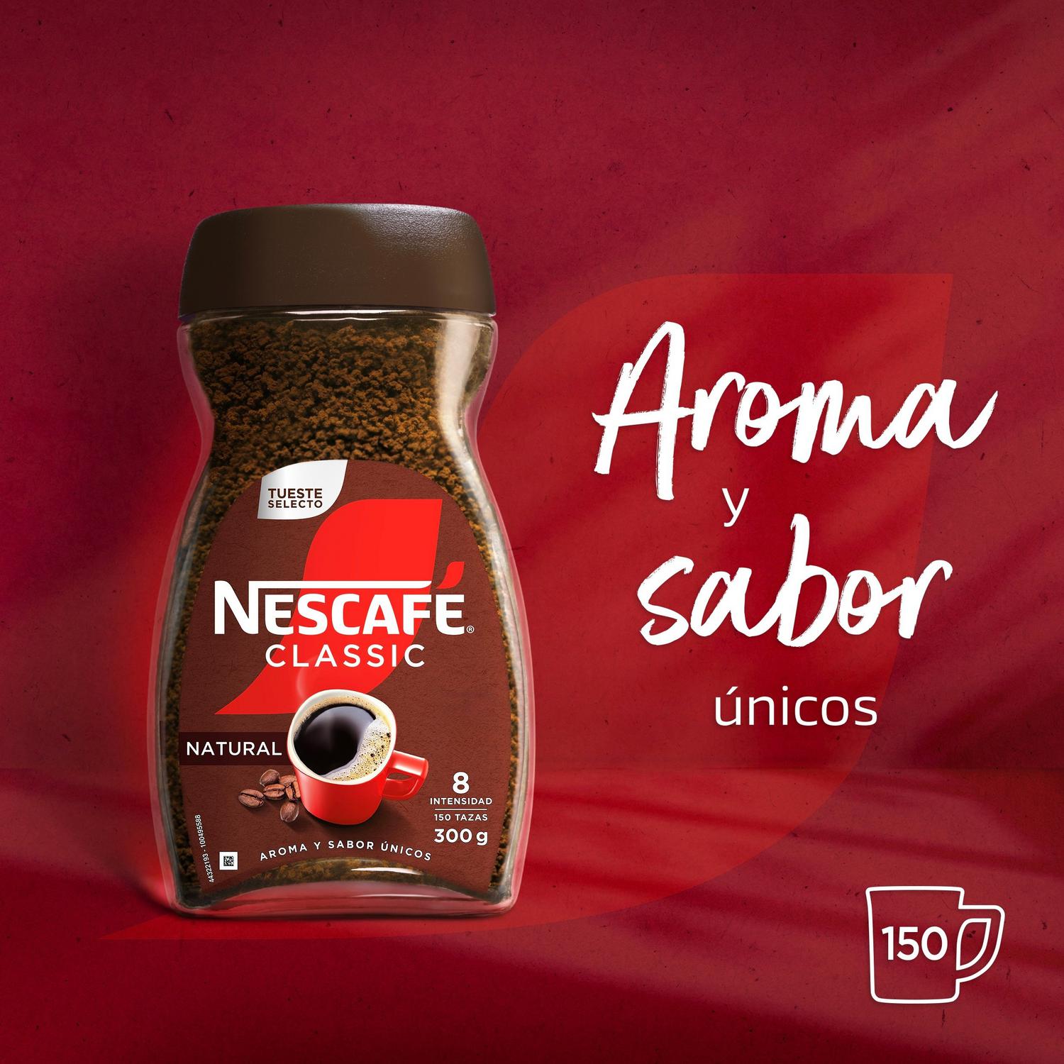 Café soluble natural Nescafé Classic 300 g.