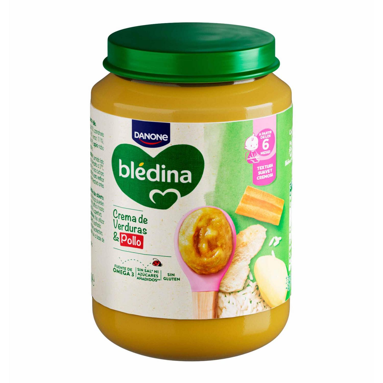 Tarrito de crema de verduras y pollo desde 6 meses Danone Blédina sin gluten y sin azúcar añadido 200 g.