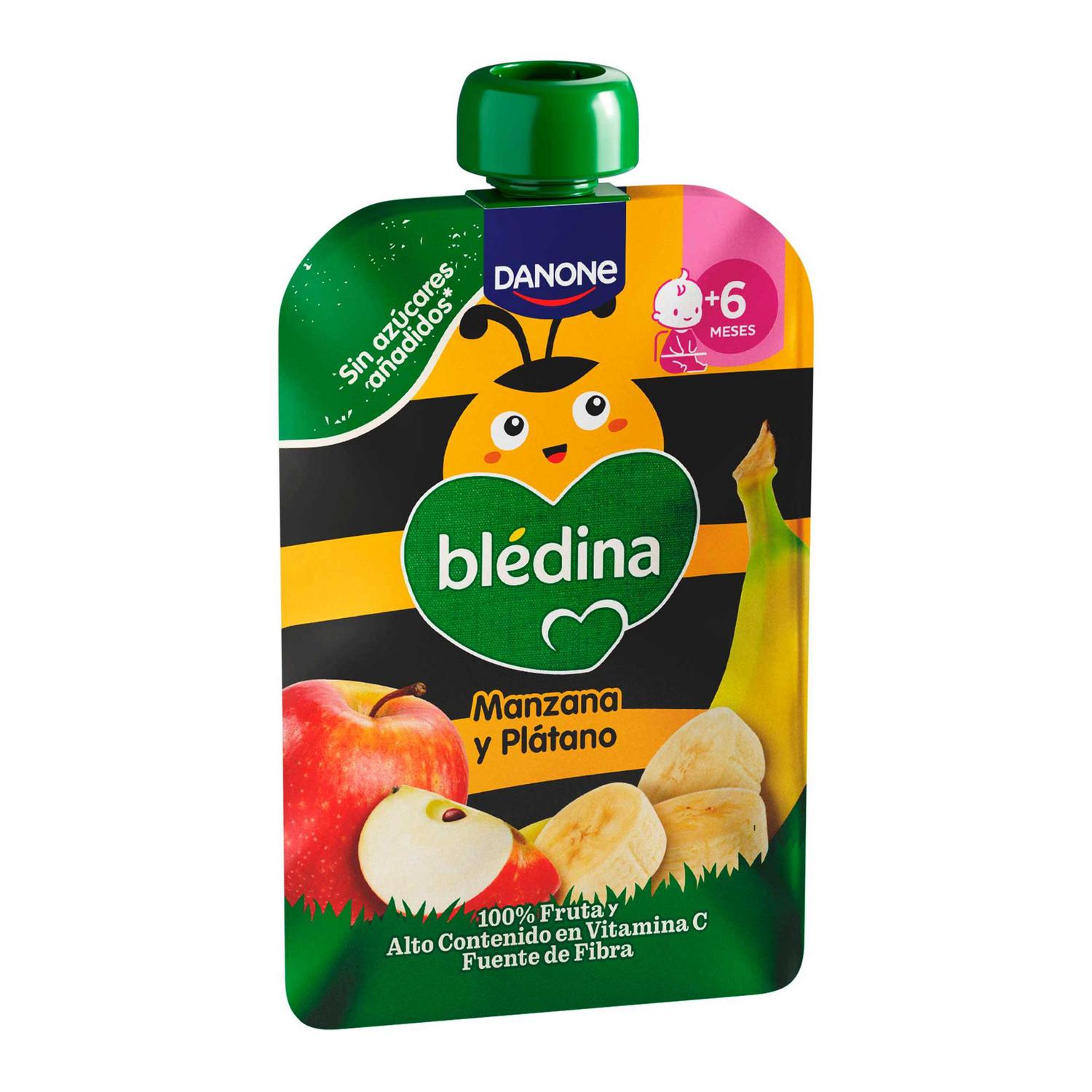 Bosita de manzana y plátano desde 6 meses Danone Blédina sin gluten y sin azúcar añadido 100 g.