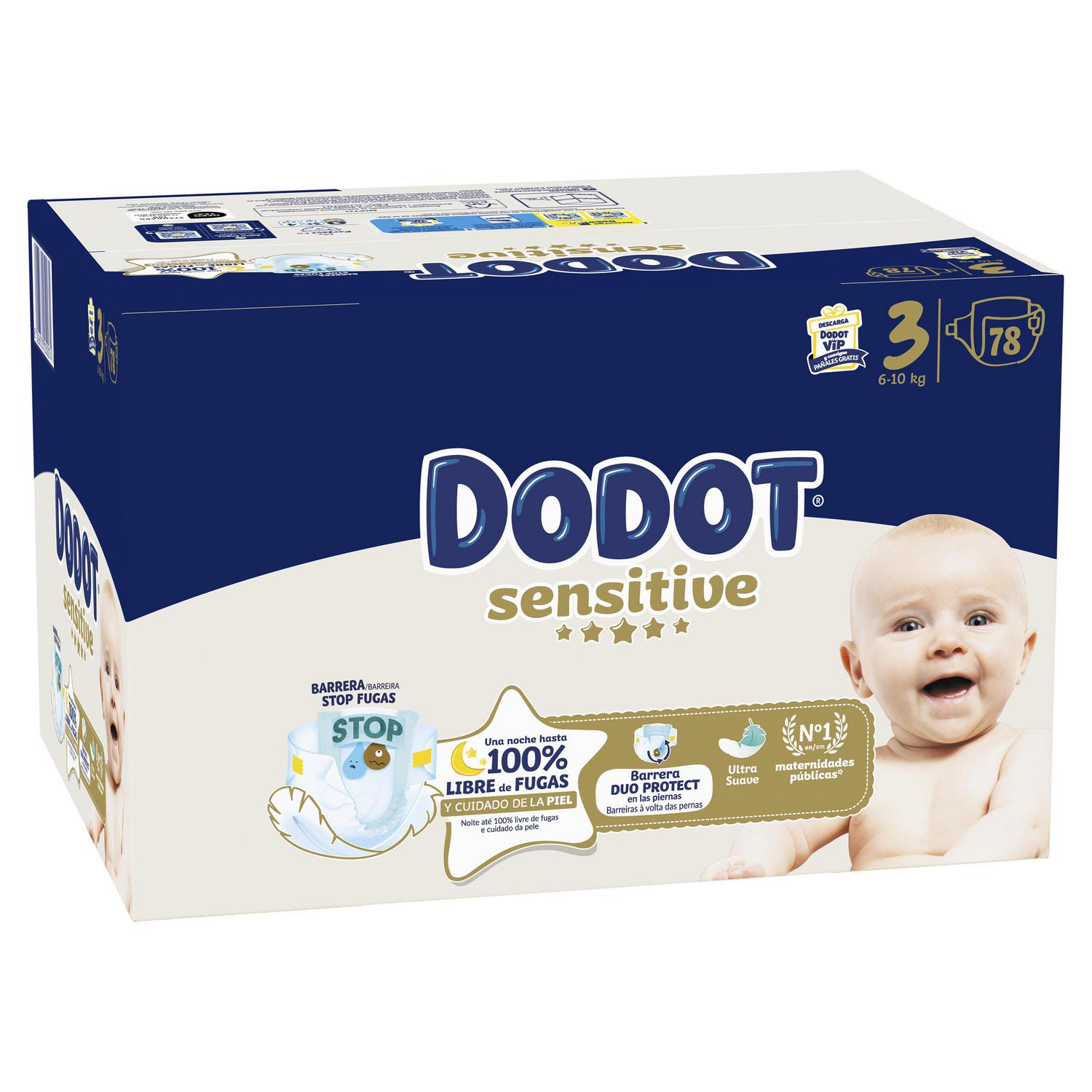 Pañales Dodot Sensitive T3 (6-10 kg) 78 ud.