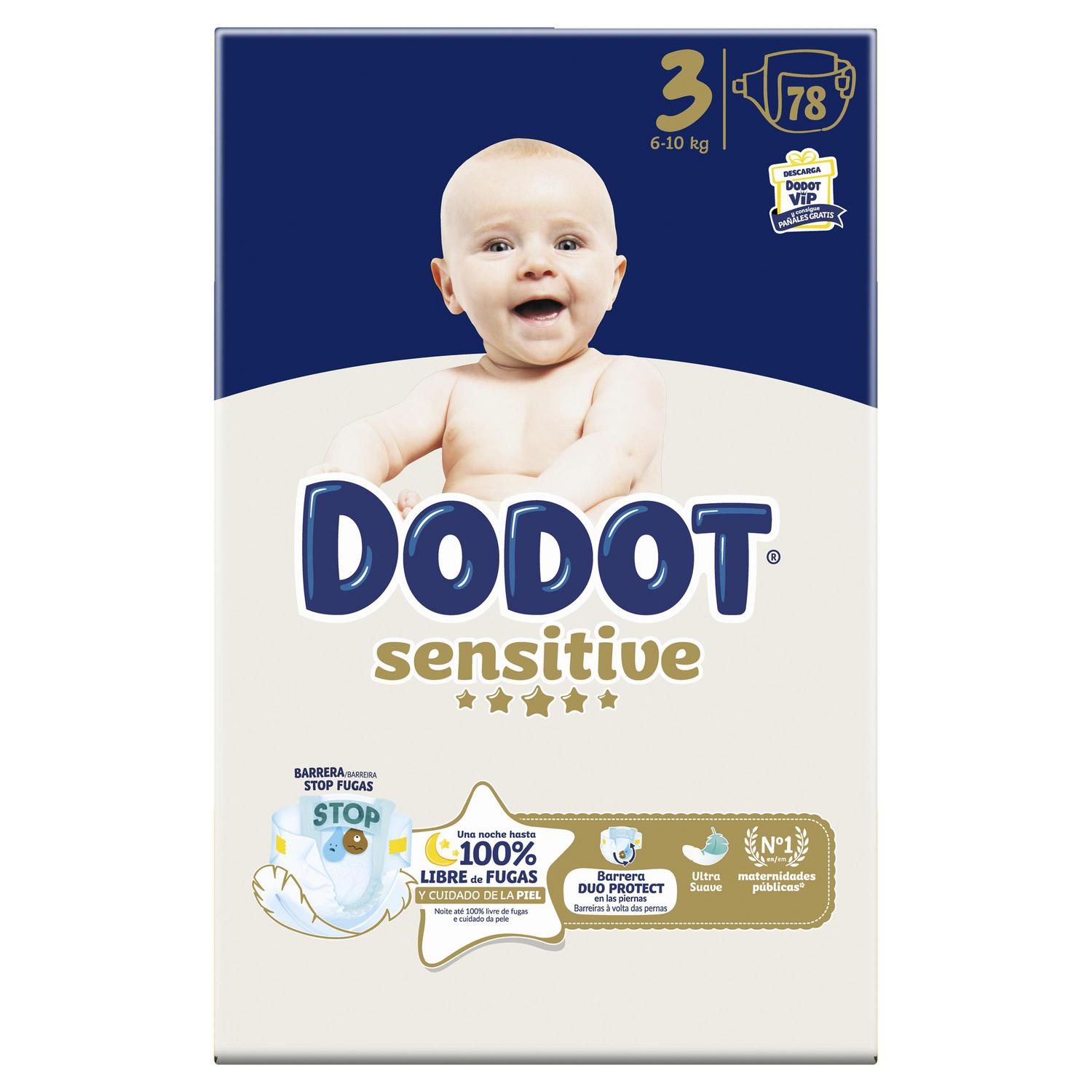 Pañales Dodot Sensitive T3 (6-10 kg) 78 ud.