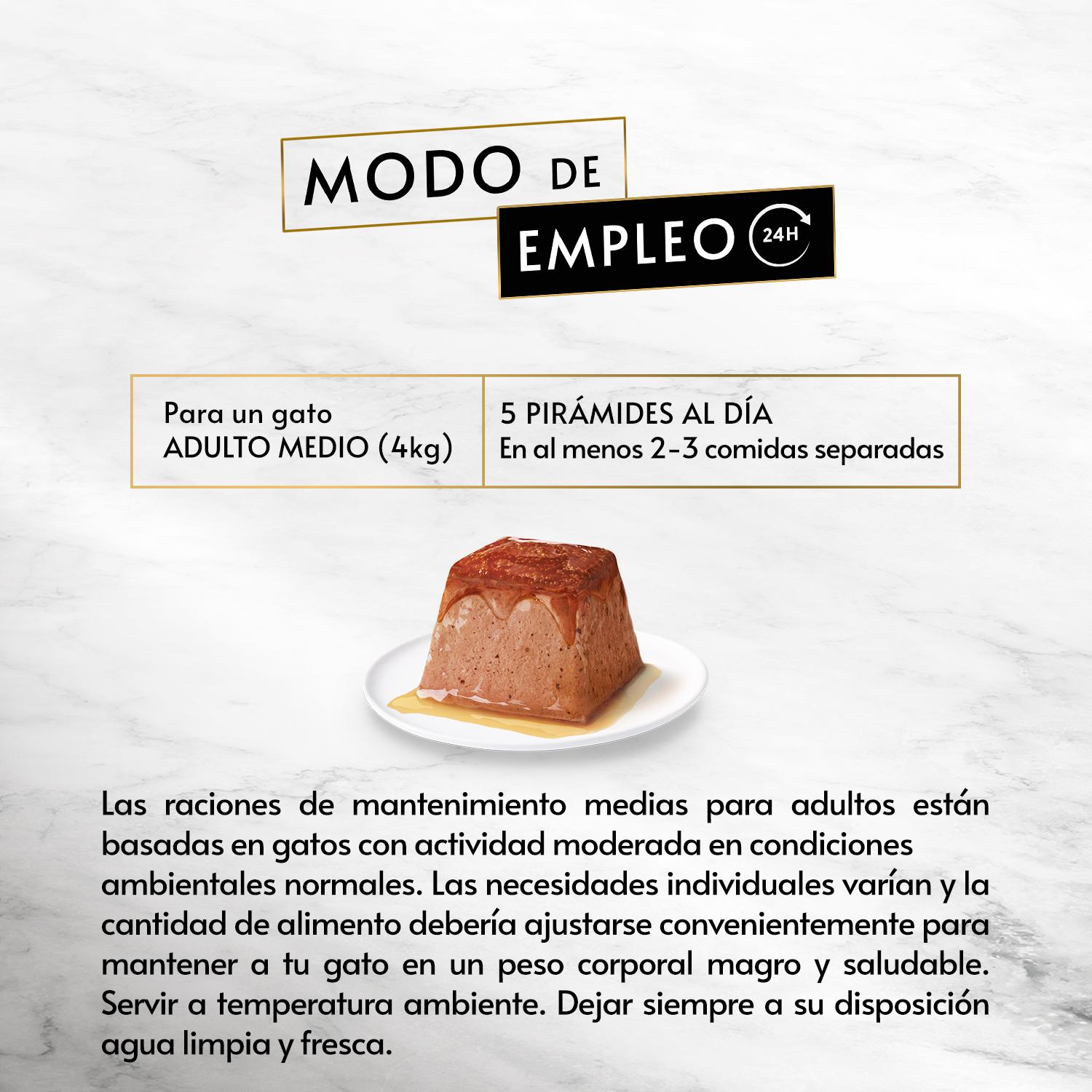 Comida húmeda sabor atún para gato adulto Purina Gourmet 4x57 g.