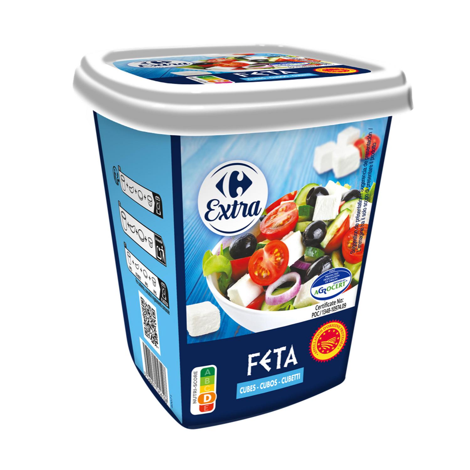 Queso de mezcla Feta DOP en dados Carrefour Extra 150 g.