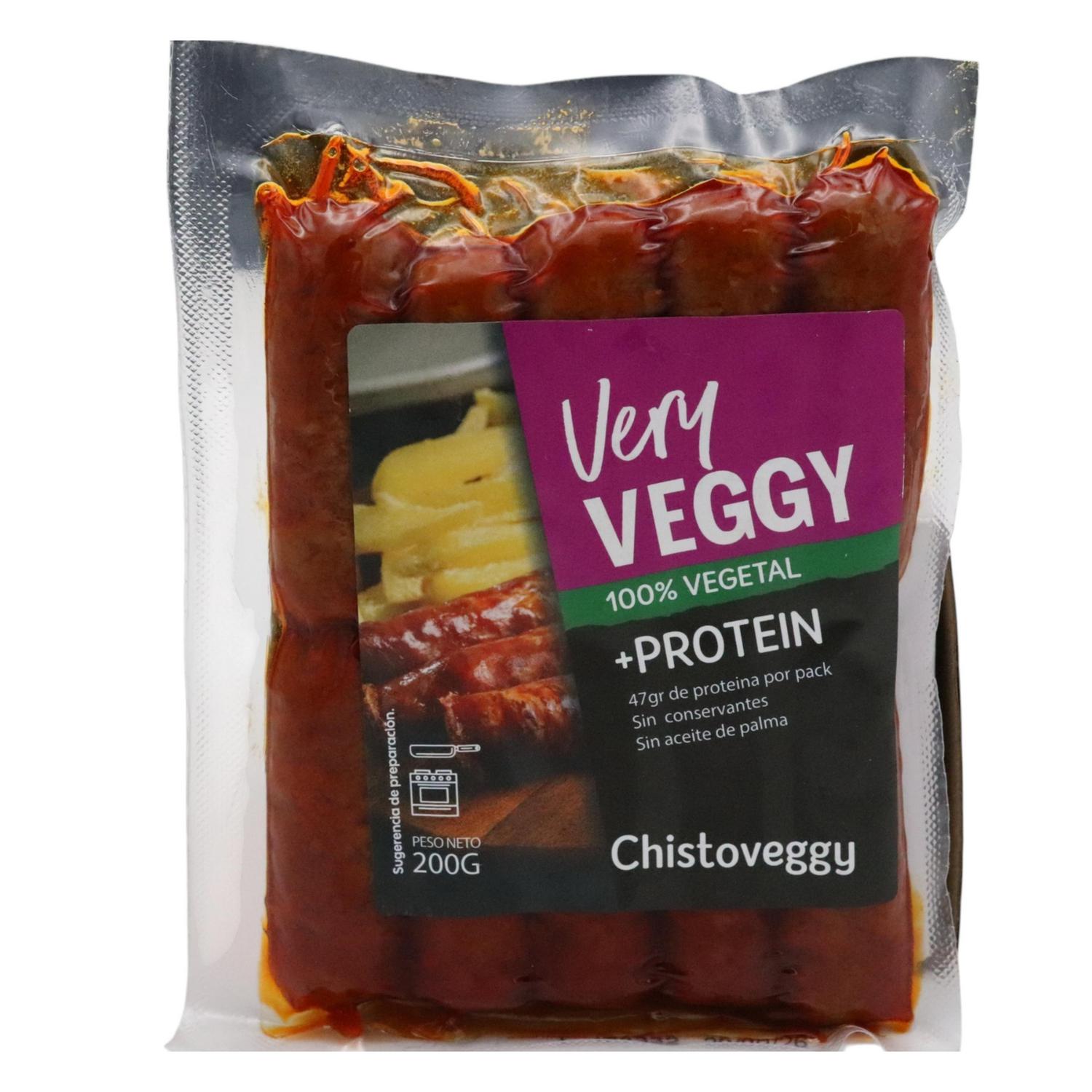 Preparado vegetal con pimentón ahumado chistoveggy Very Veggy 200 g.