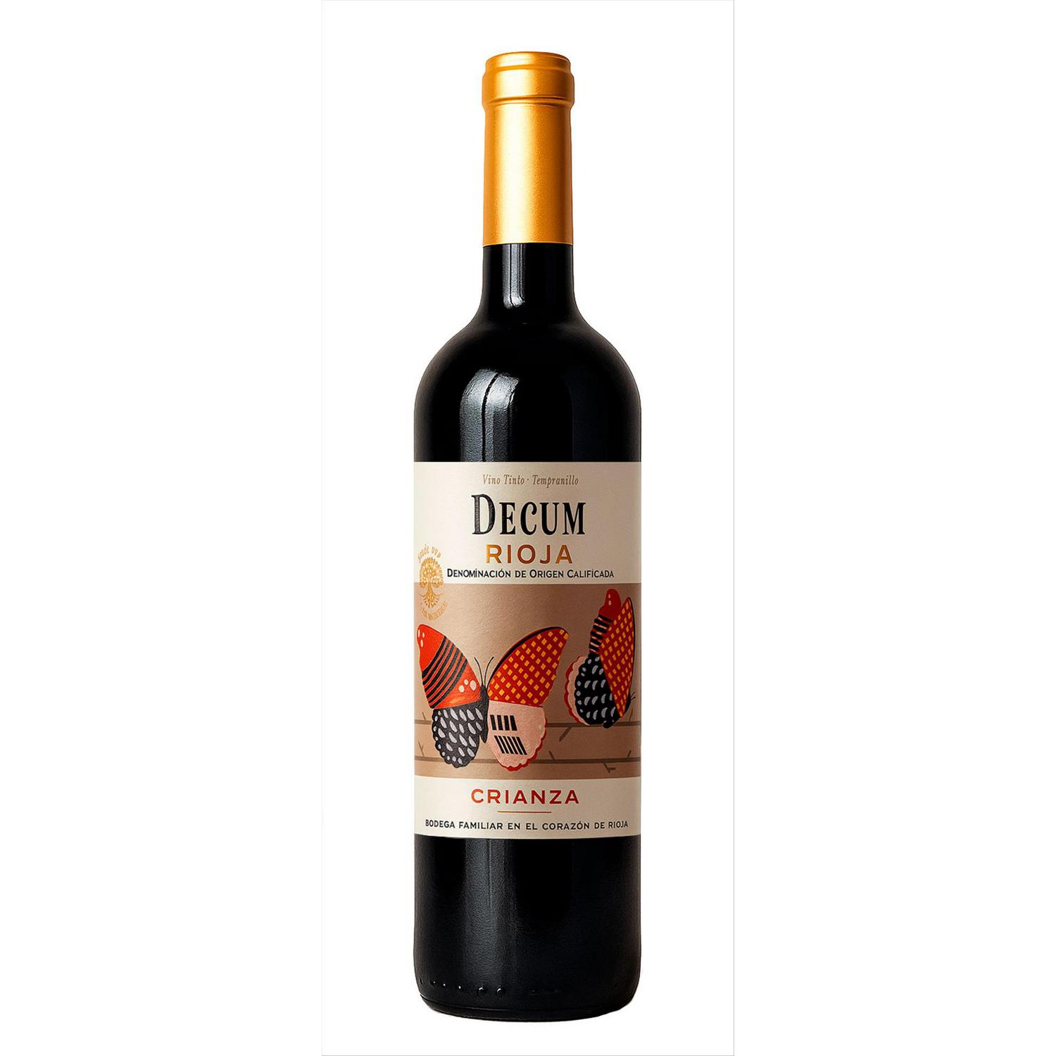 Vino tinto crianza tempranillo Decum D.O.Ca. Rioja 75 cl.