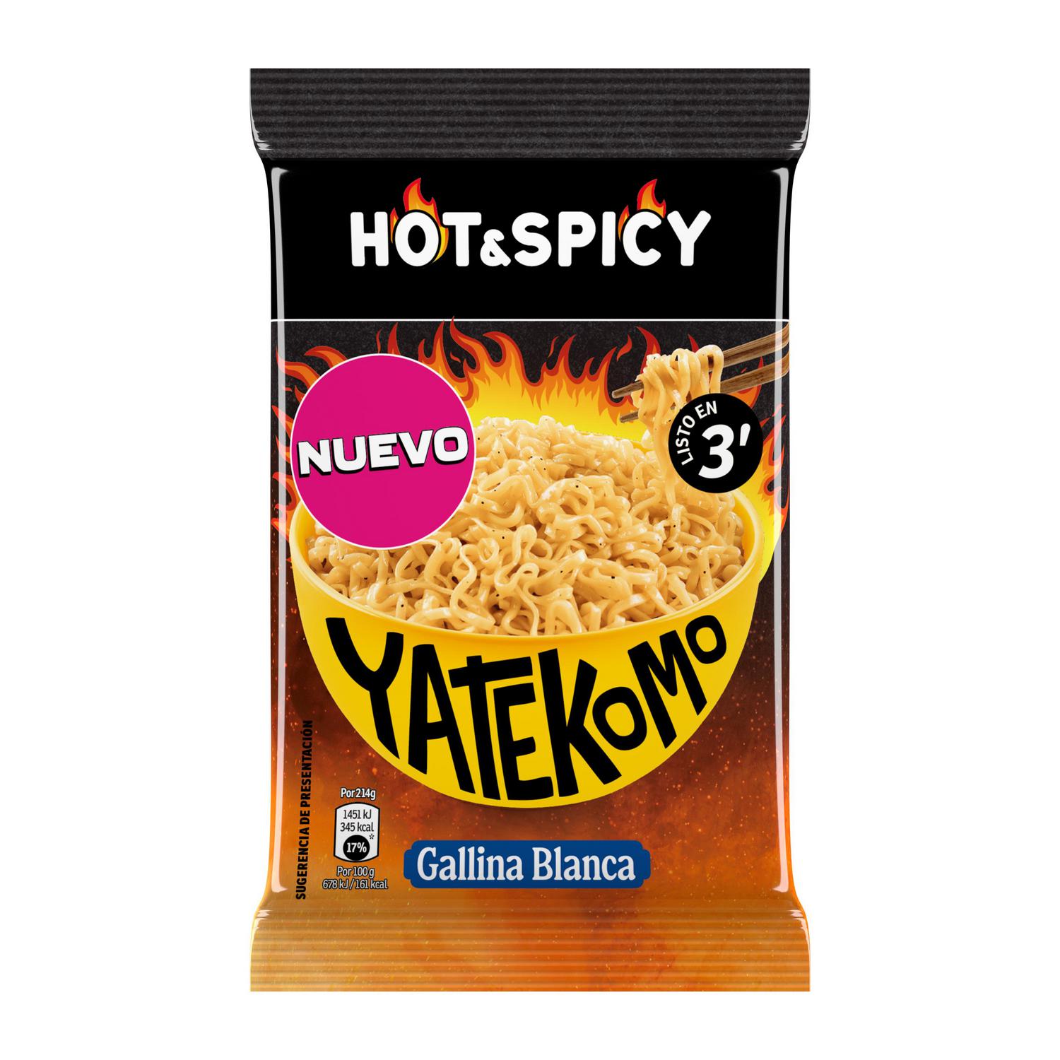 Fideos orientales Hot&Spicy Yatekomo Gallina Blanca 79 g.