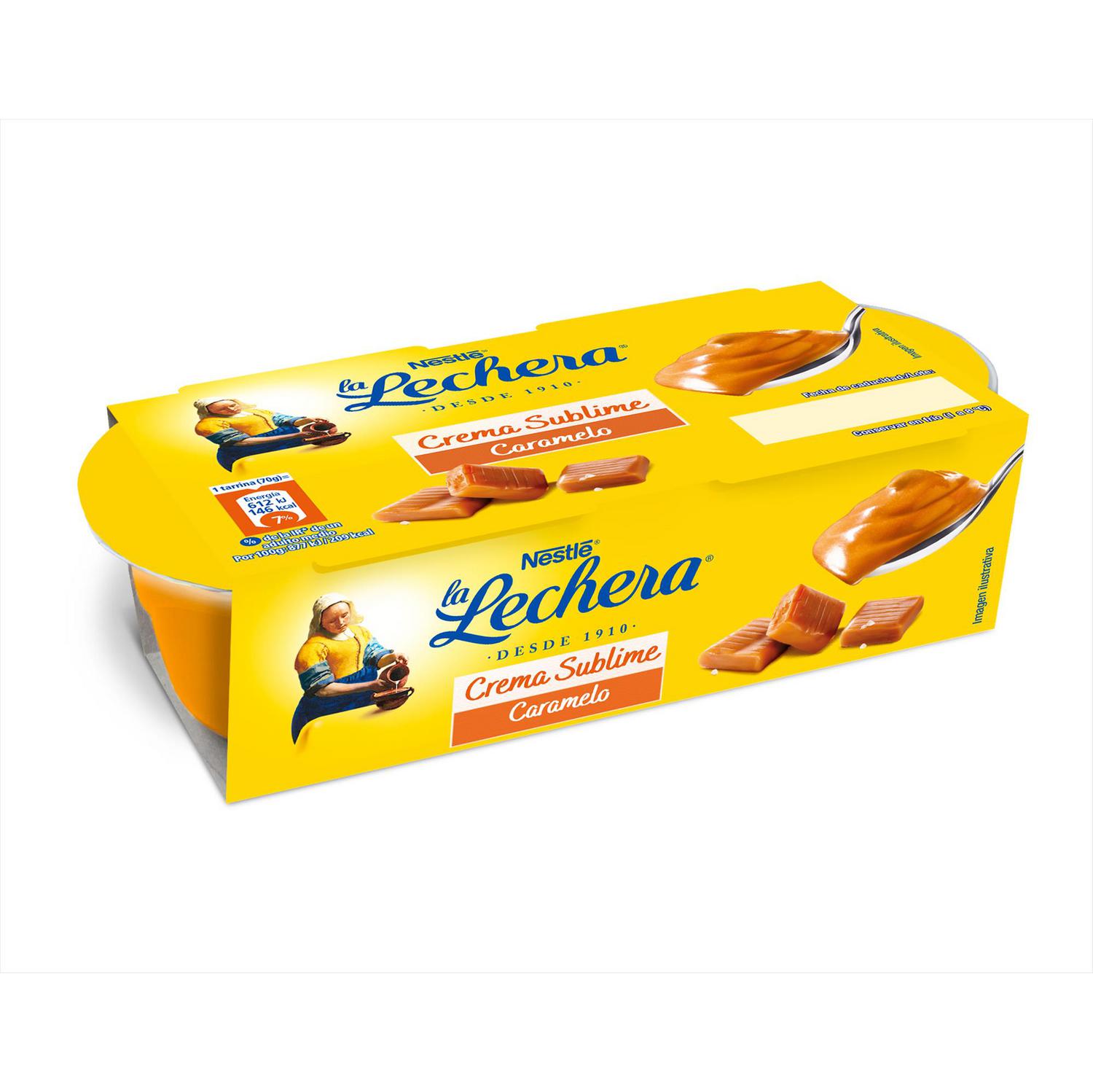 Postre crema de caramelo sublime Nestlé sin gluten pack de 2 unidades de 70 g.