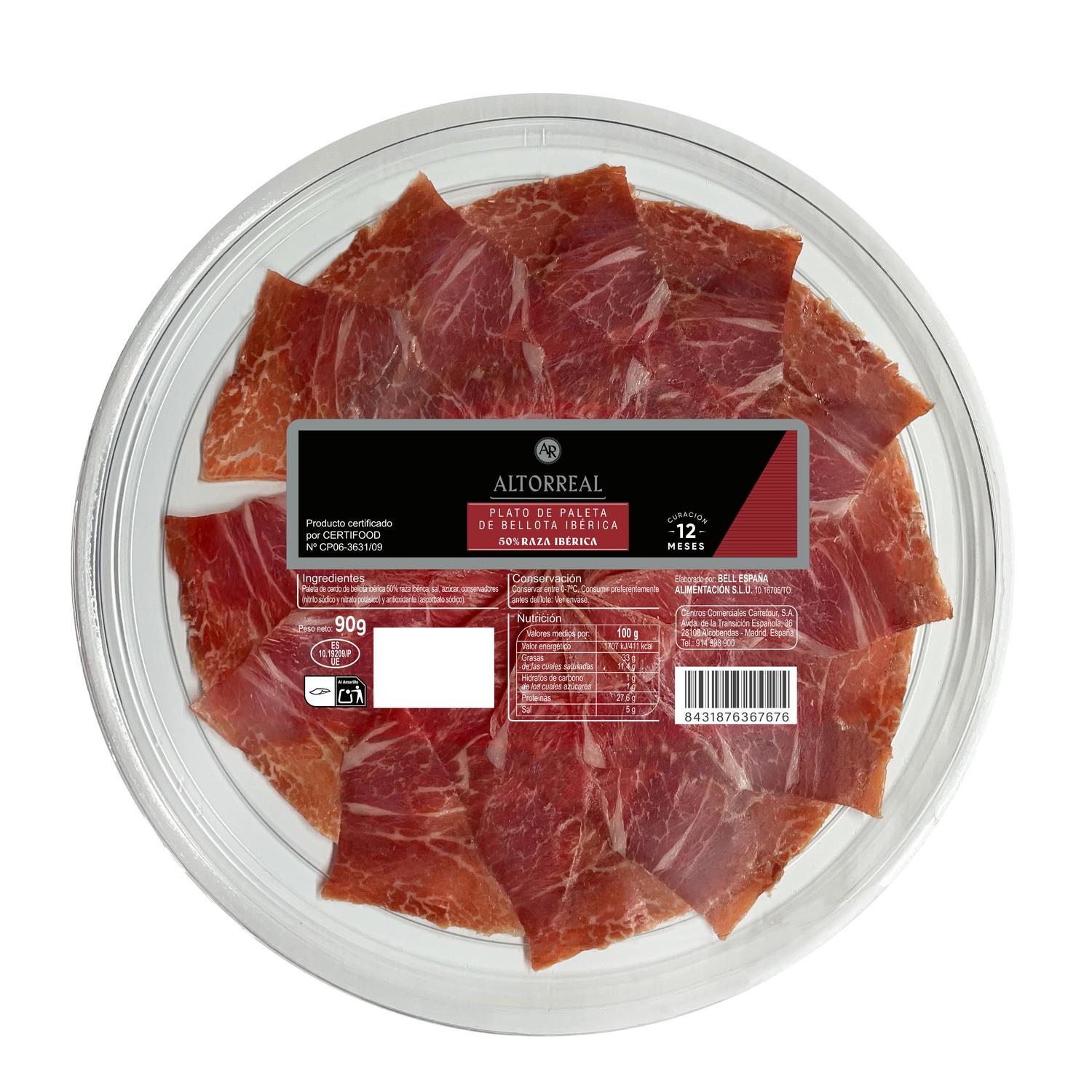 Paleta de Bellota Ibérica 50% Raza Ibérica en lonchas Altorreal 90 g