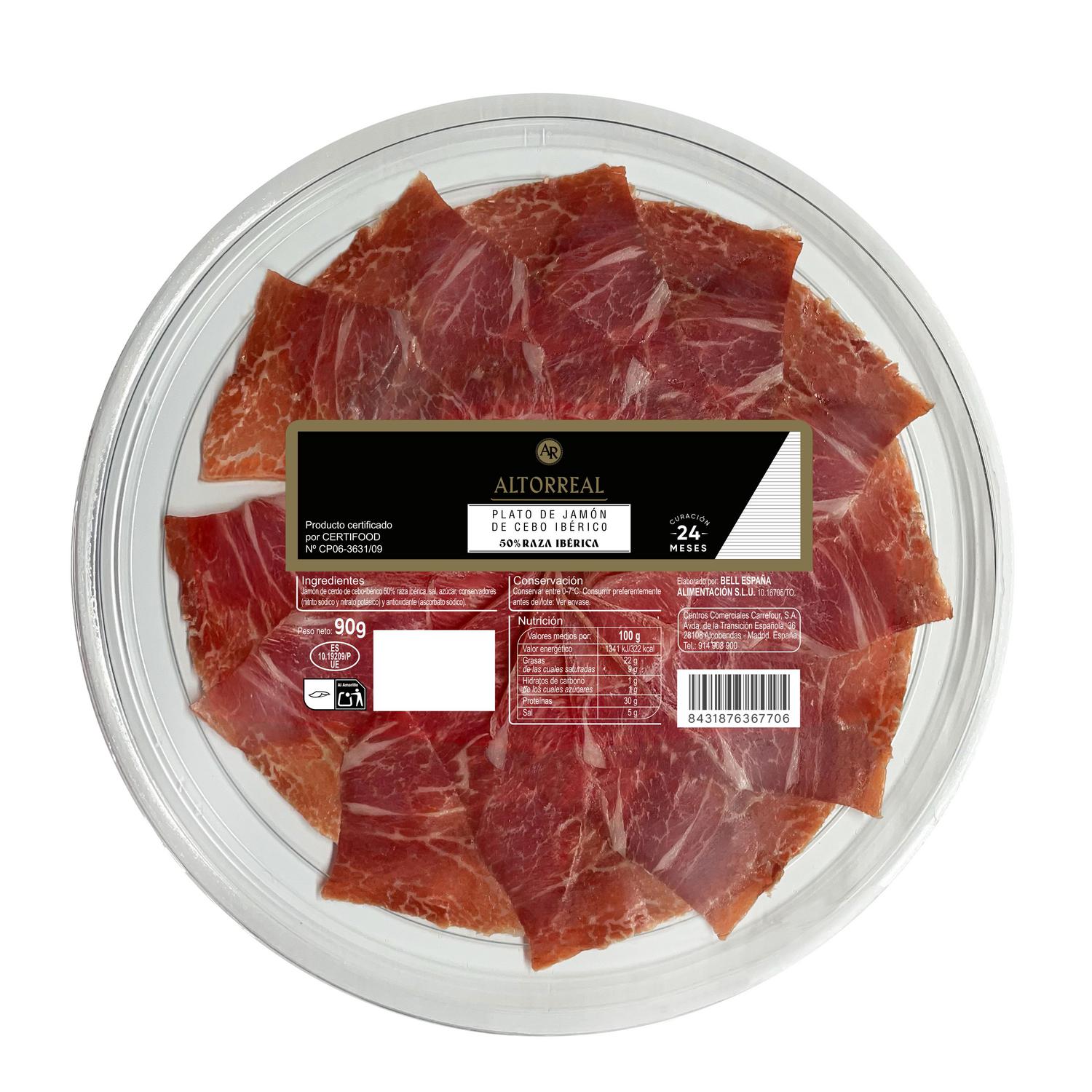 Jamón de Cebo Ibérico 50% Raza Ibérica en lonchas Altorreal 90 g