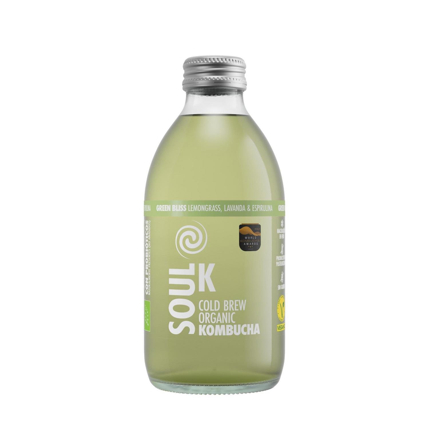 Kombucha Green Bliss ecológica Soul K sin gluten 250 ml.