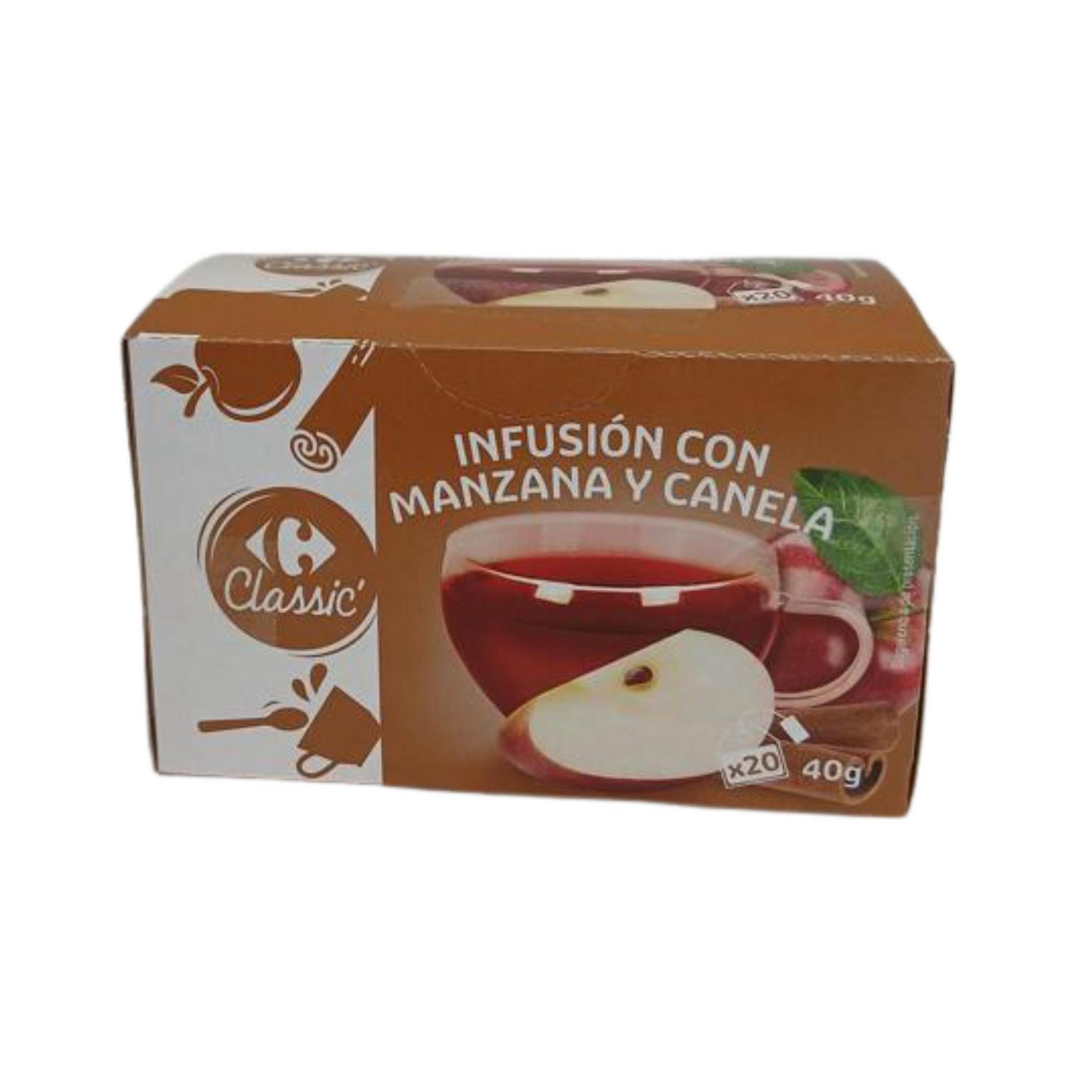 Infusión de manzana y canela en bolsitas Carrefour Classic 20 ud.