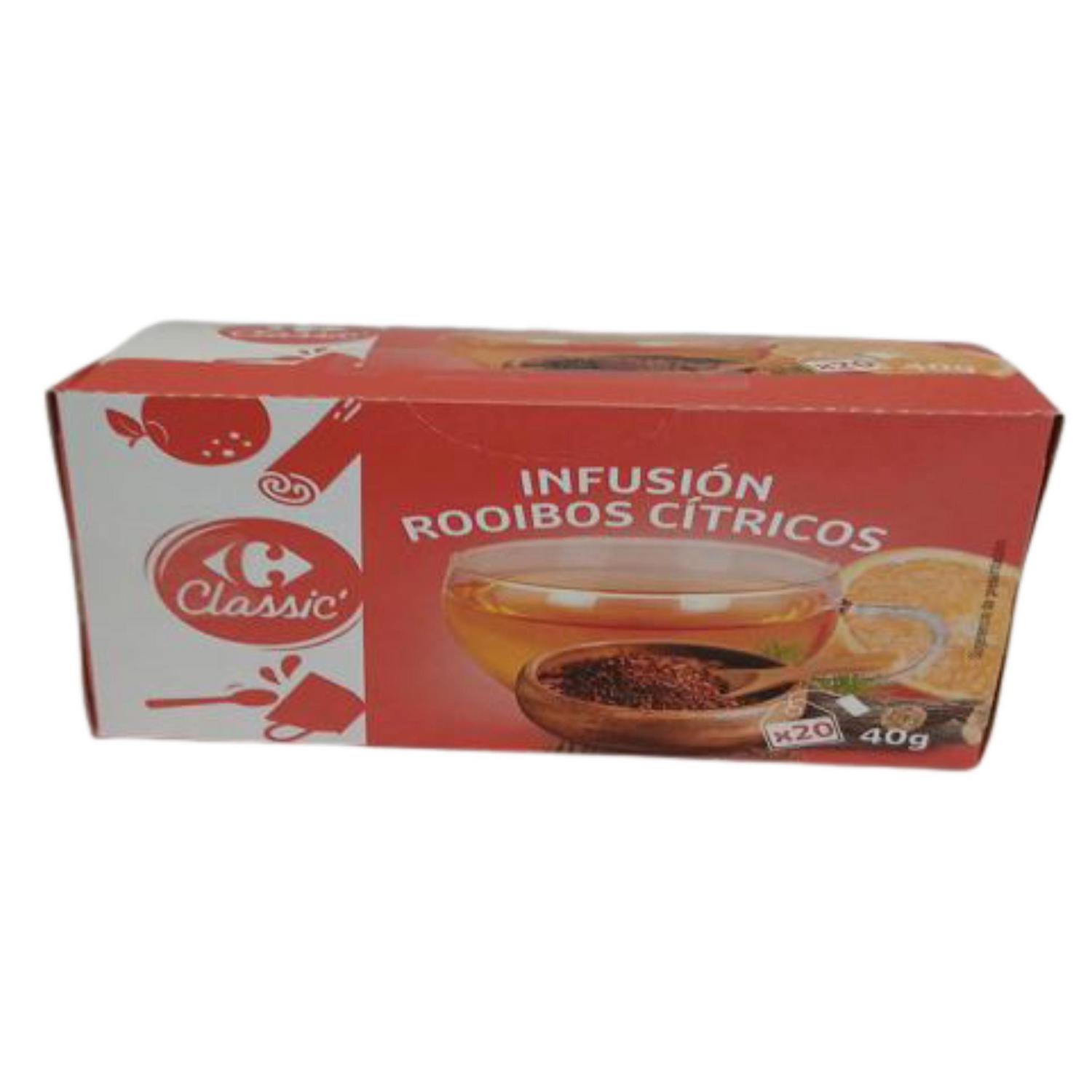 Infusión rooibos citricos en bolsitas Carrefour Classic 20 ud.