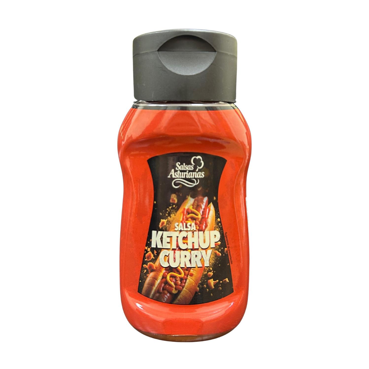 Salsa ketchup con curry Asturiana sin gluten envase 270 g.