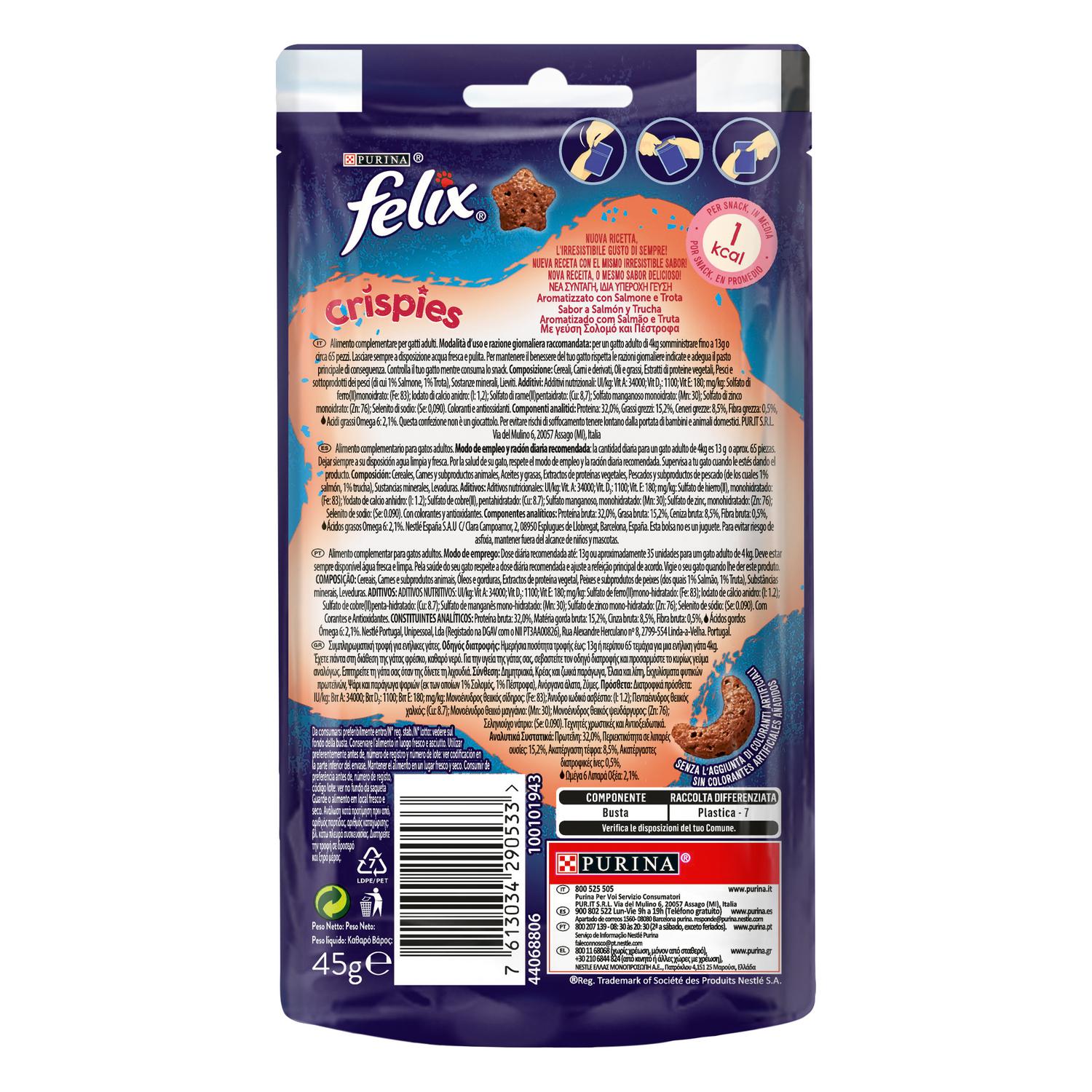 Snack para gatos Purina Felix 45 g