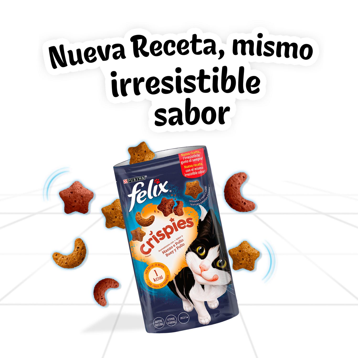 Snack crispies buey y pollo para gato 45 g