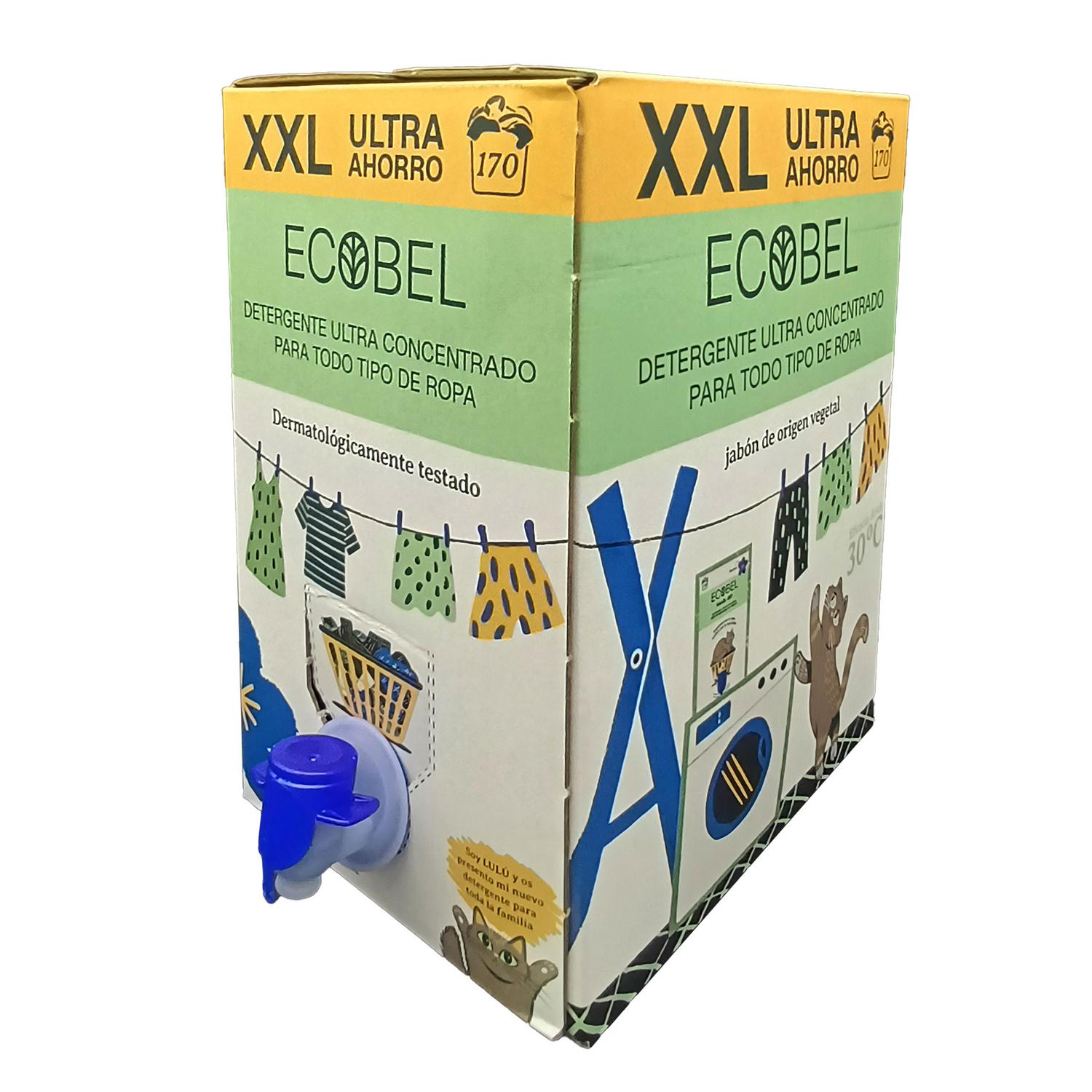Detergente liquido ultra concentrado ecológico Ecobel 170 lavados.