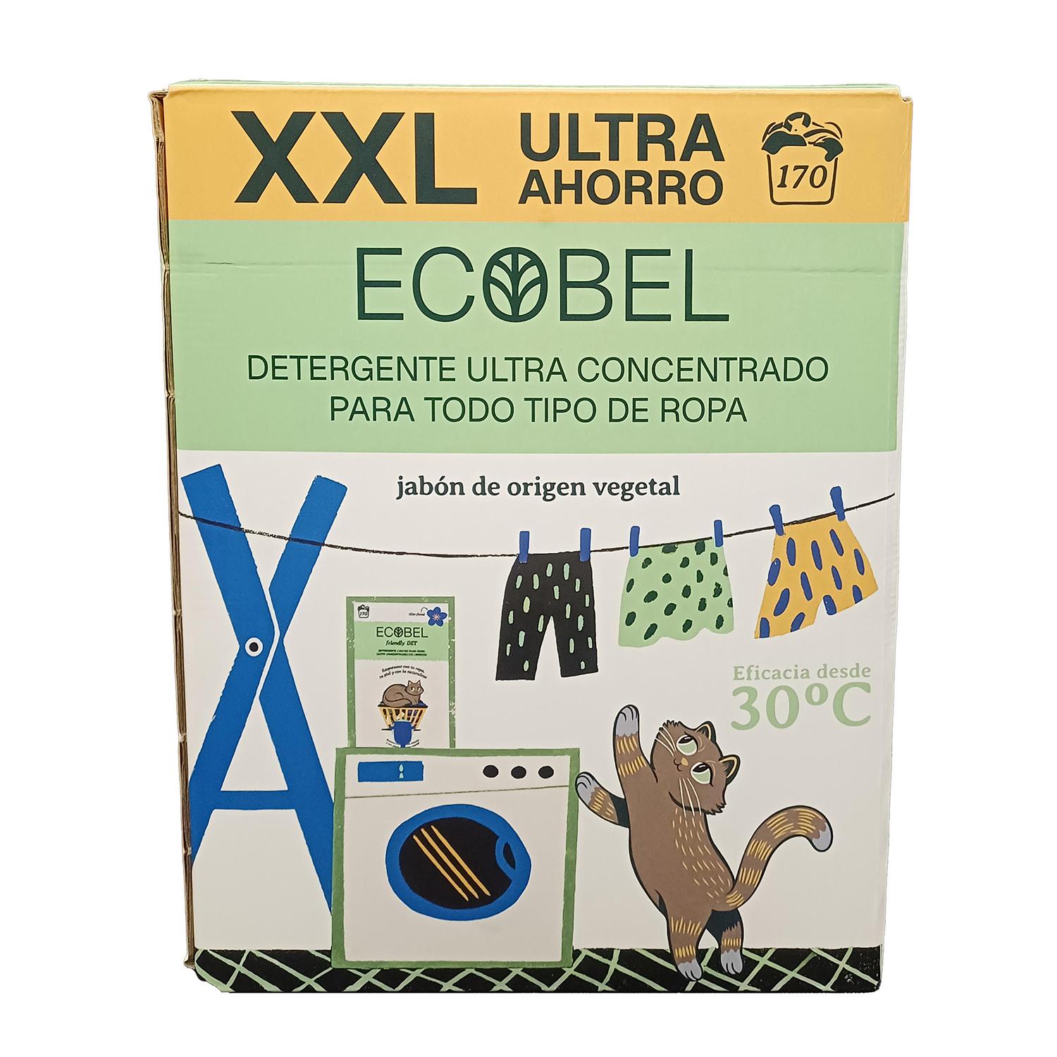 Detergente liquido ultra concentrado ecológico Ecobel 170 lavados.