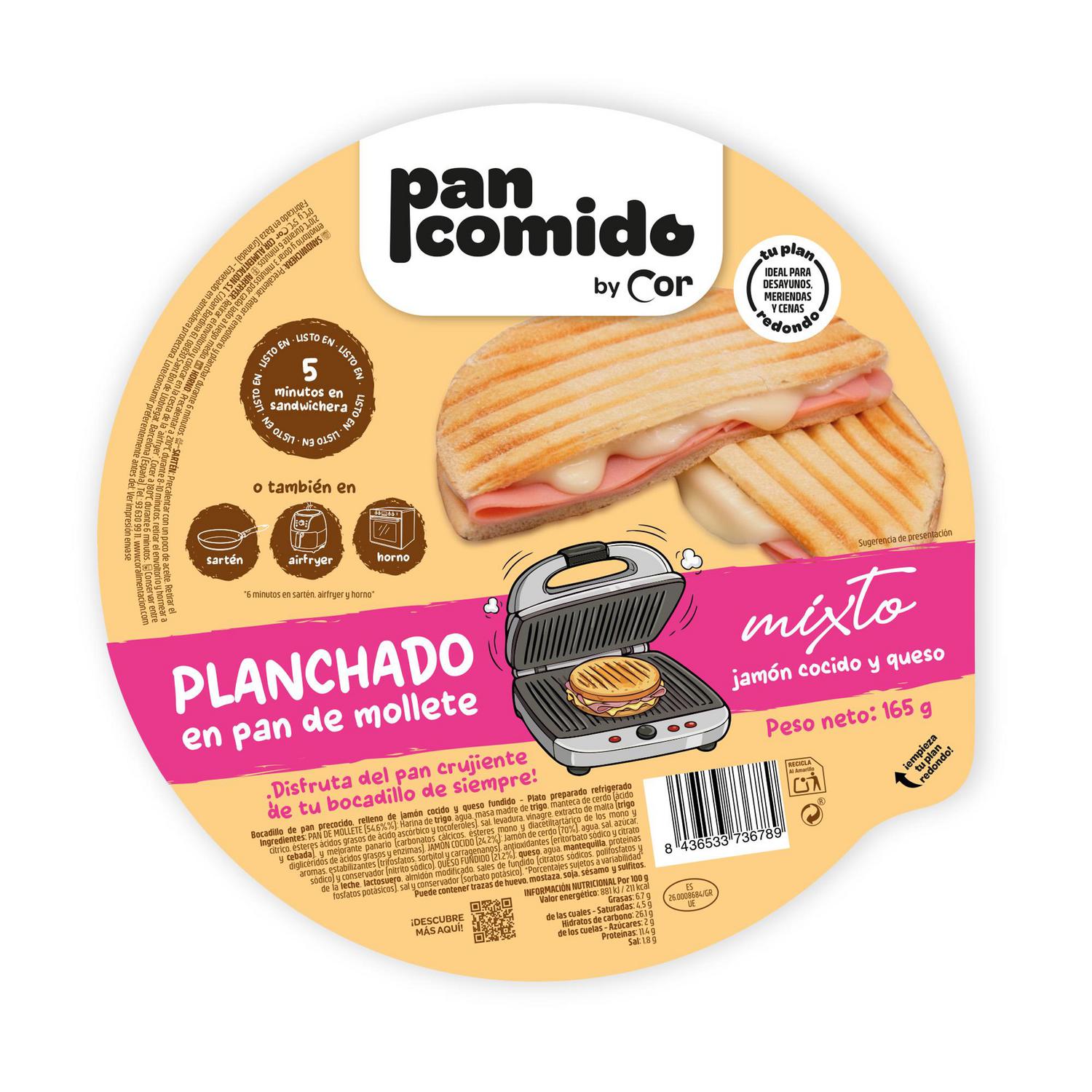 Planchado mollete mixto PanComido by Cor 165 g.