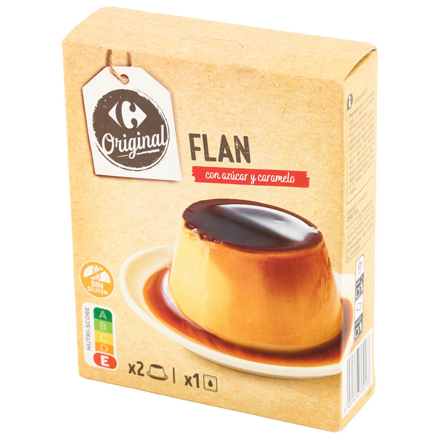 Preparado para flan con azúcar y caramelo Original Carrefour sin gluten 190 g.
