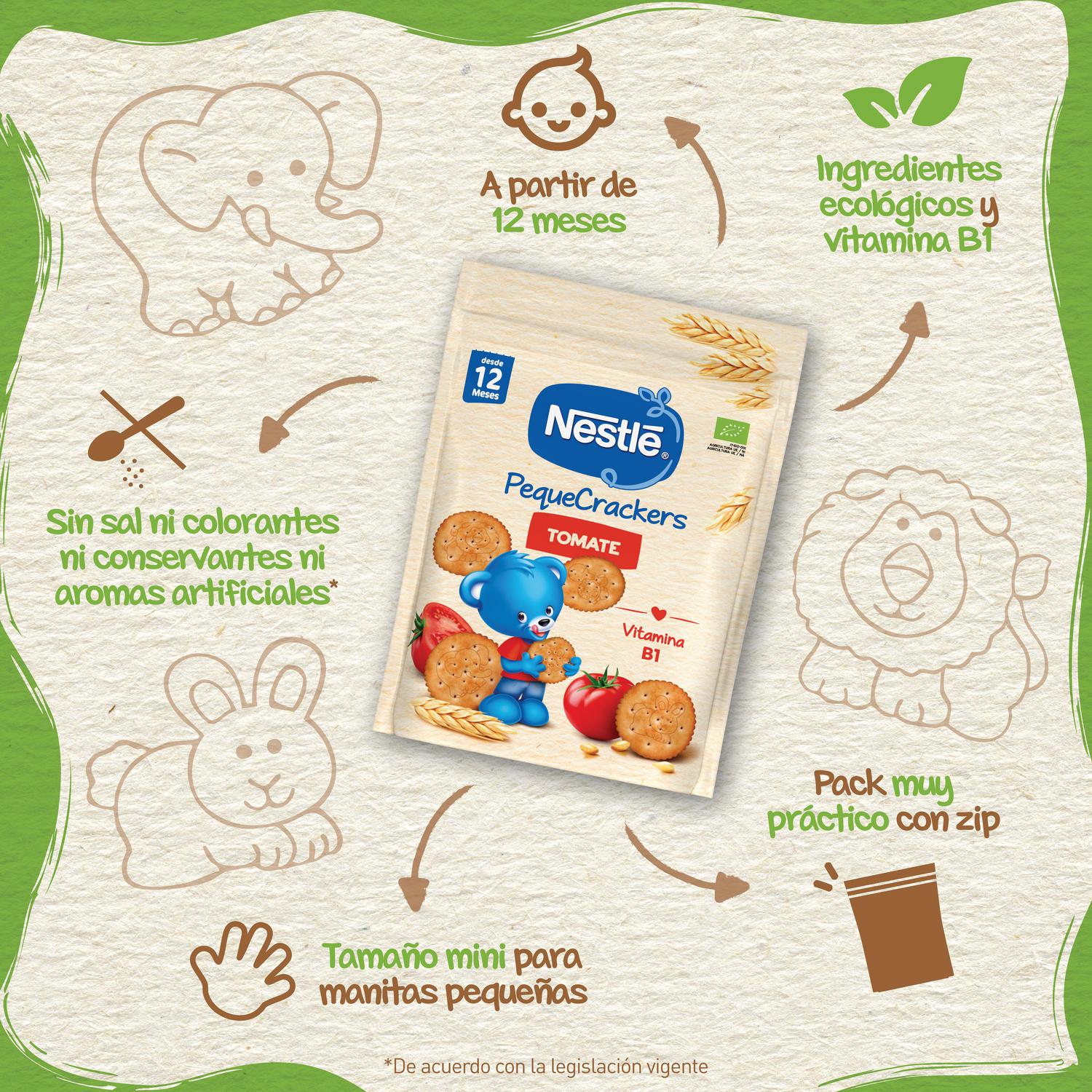 Crackers de tomate desde 12 meses ecológico Nestlé 100 g.