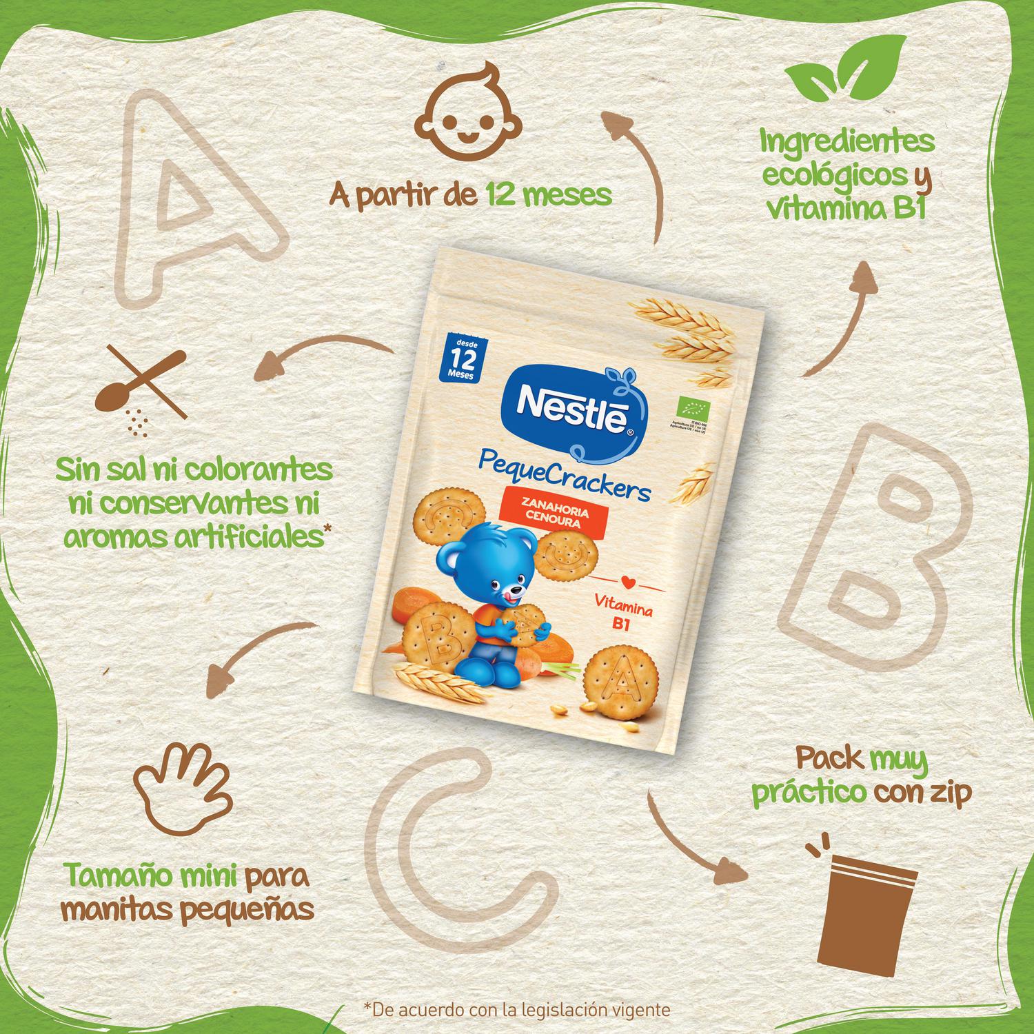 Crackers de zanahoria desde 12 meses ecológico Nestlé 100 g.
