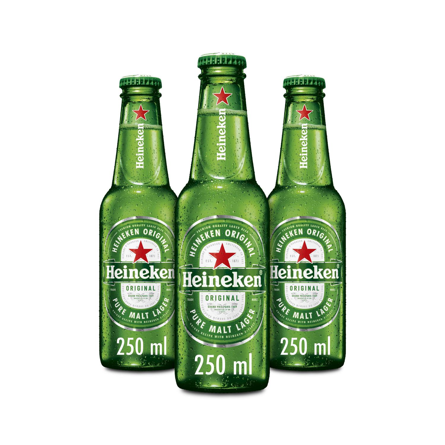 Cerveza rubia Heineken Lager pack 12 botellas 25 cl.