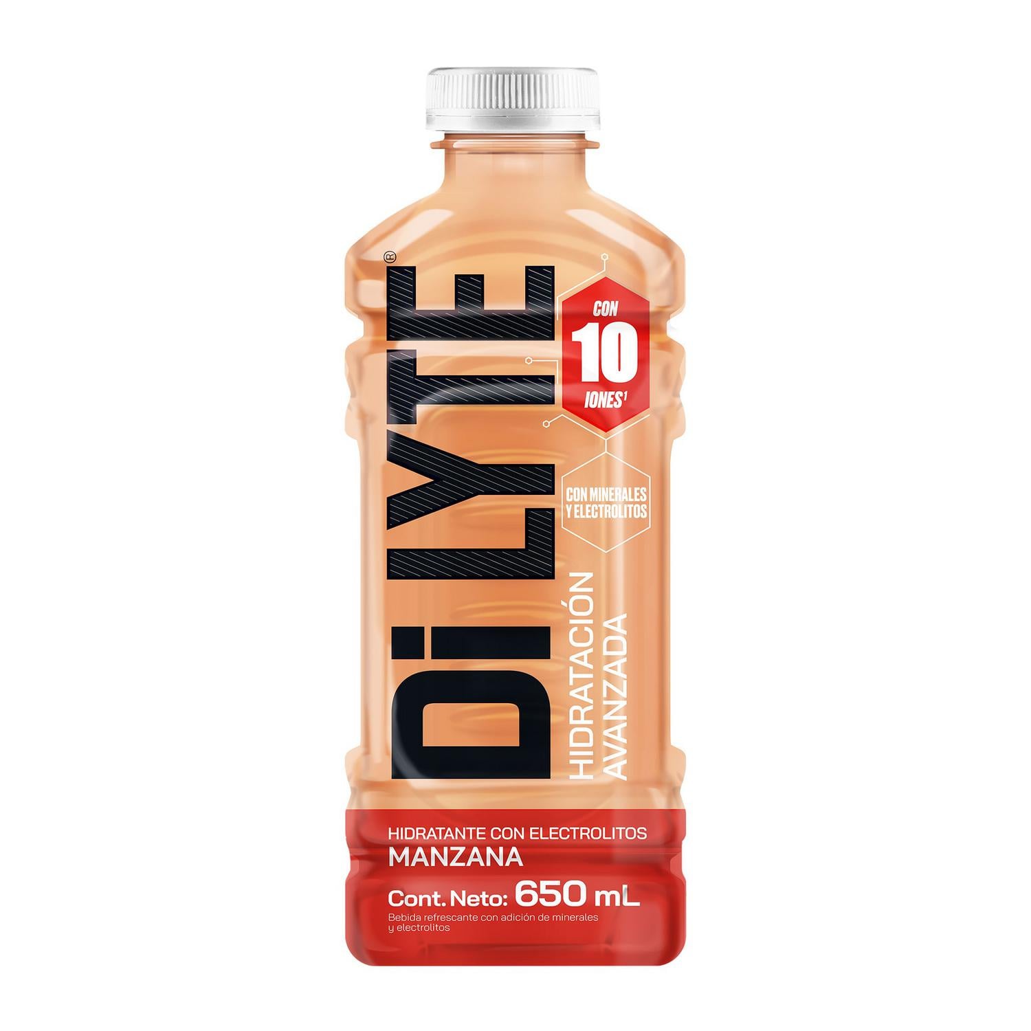 Dilyte bebida isotónica hidrante con electrolitos sabor manzana botella 65 cl.