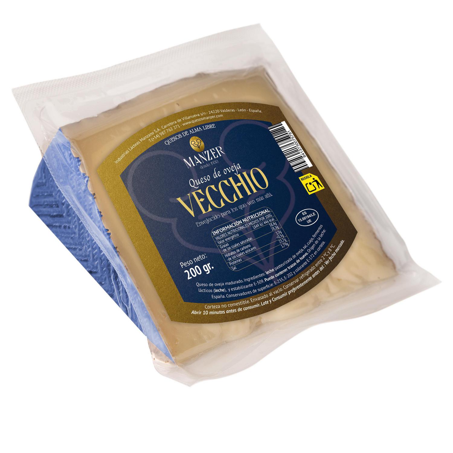 Queso de oveja Vecchio en cuña Manzer 200 g.