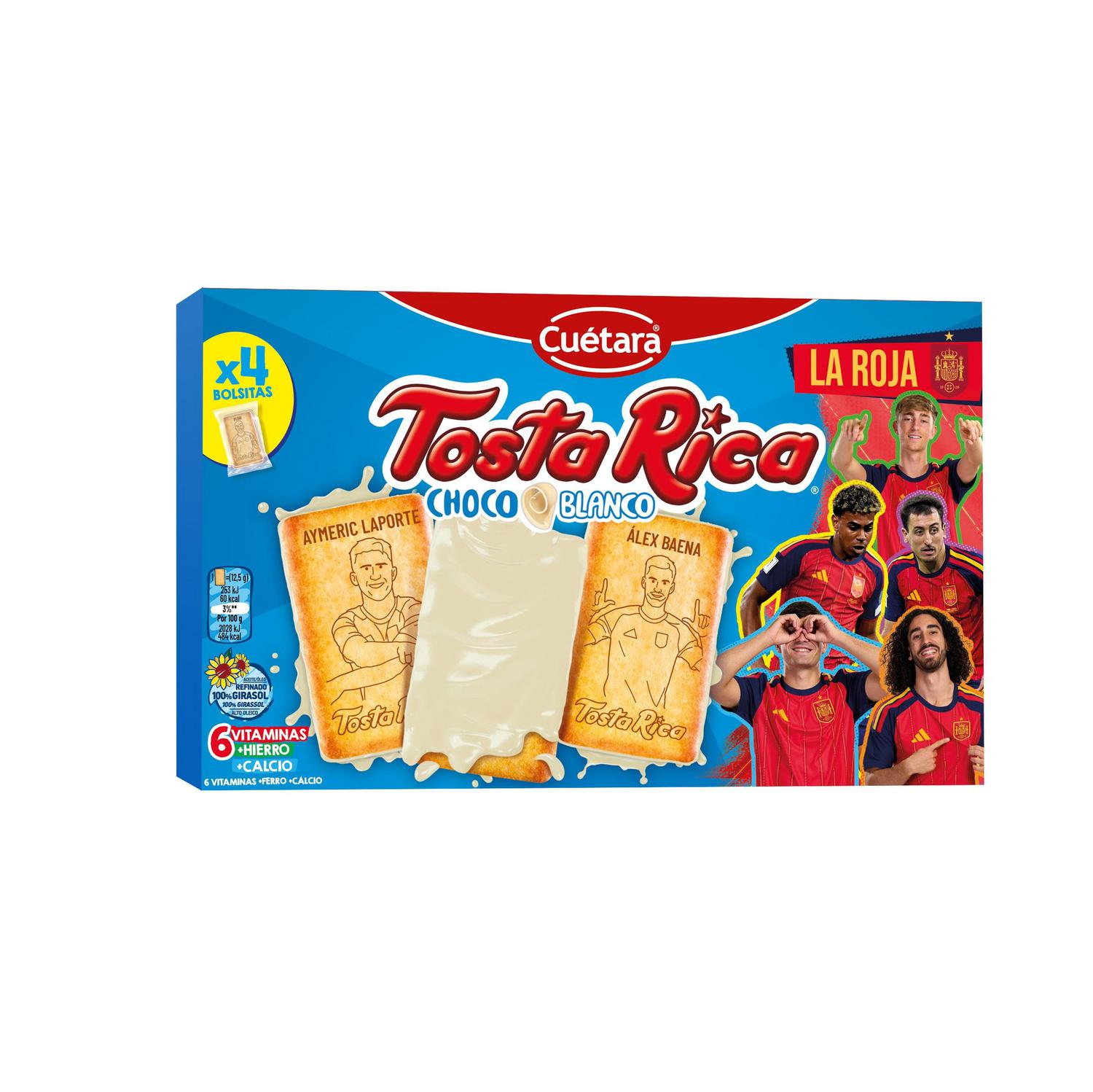 Galletas semi bañadas en chocolate blanco Tosta Rica 146 g.