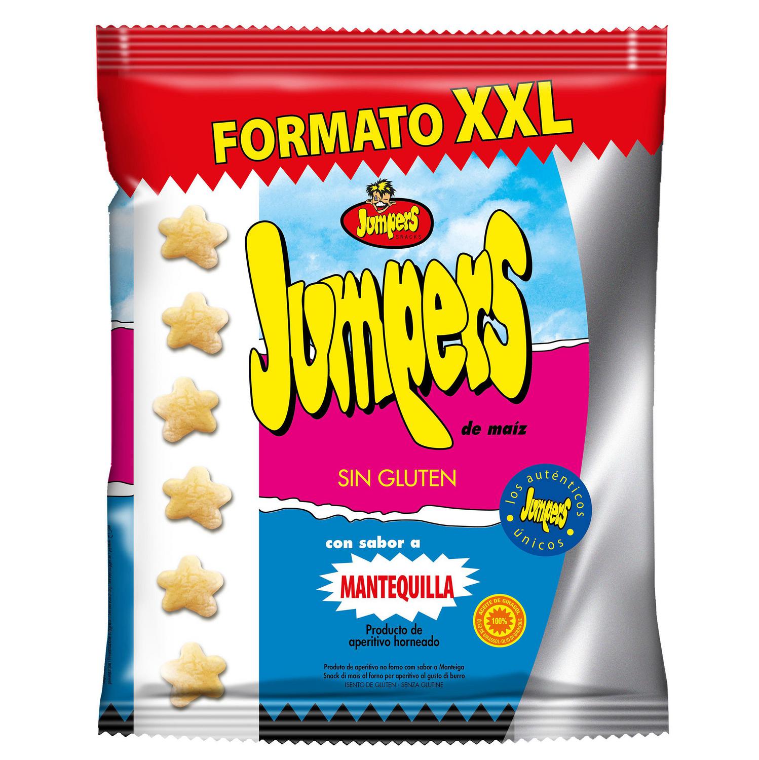 Snack de maíz con sabor mantequilla Jumpers sin gluten 225 g.