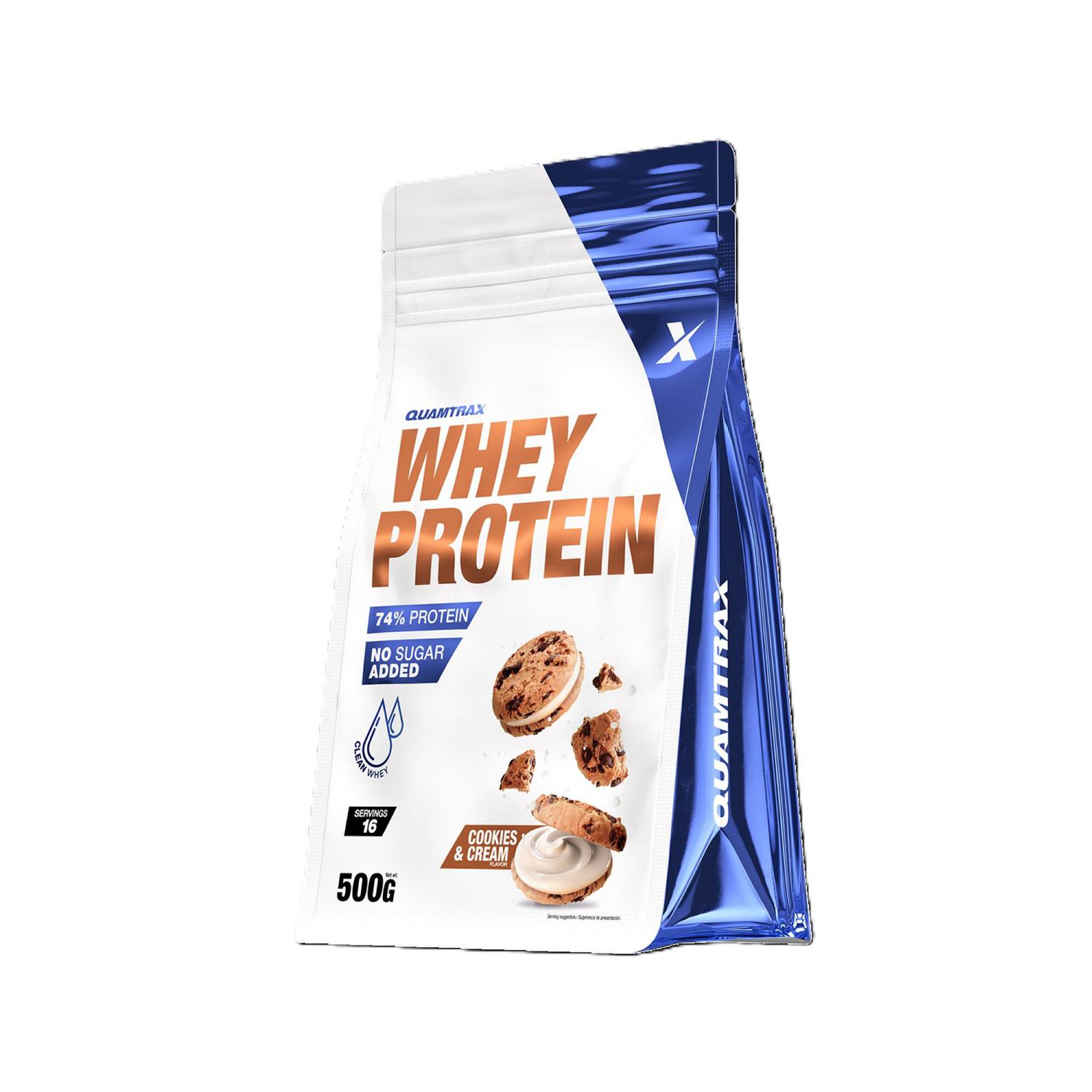 Whey Protein sabor cookies & cream Quamtrax 500 g.